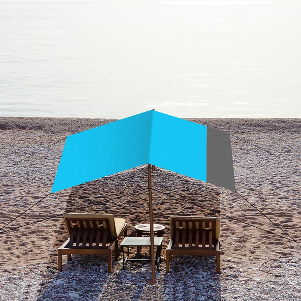 DHWEKU Coperta da Spiaggia 210 x 200 cm Impermeabile, Tappetino da Spiaggia Stuoia Spiaggia Antisabbia, Grande Telo Spiaggia per 5-8 Persone Campeggio, Escursionismo, Picnic (Blu