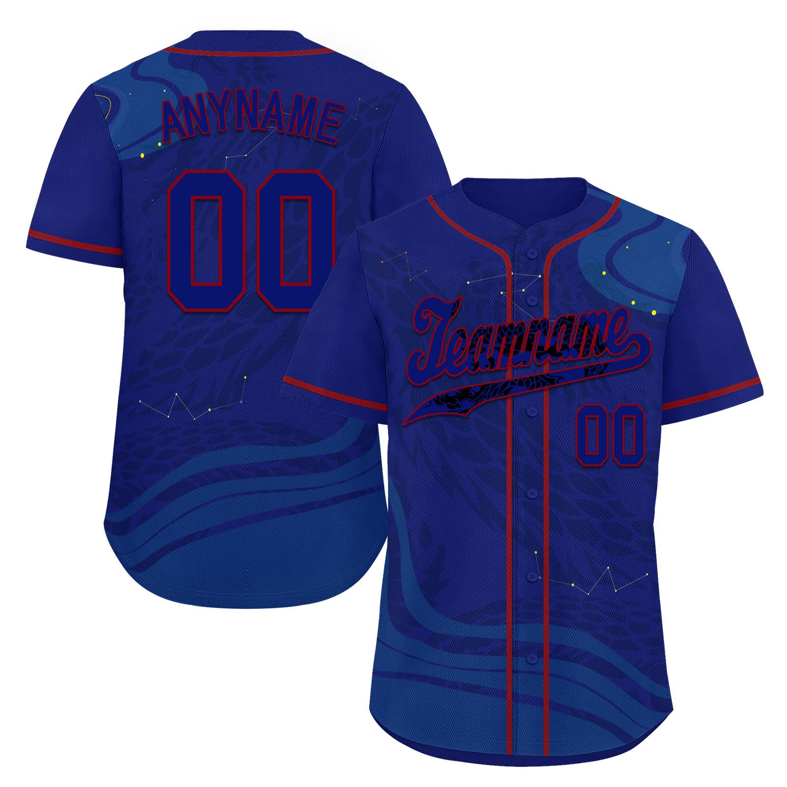coolcustomize Custom Skull Baseball Jersey for Men Youth Team Gothic Sports Uniform Short Sleeve Softball Shirts with Name/Logo Blue-Purple