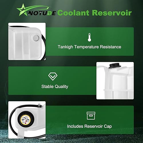 Miniatura 2 de Depósito de refrigerante con tapa, tanque de desbordamiento de radiador de plástico reemplazar 603-026 compatible con 2002-2003 para Lobo 4door 4.6L