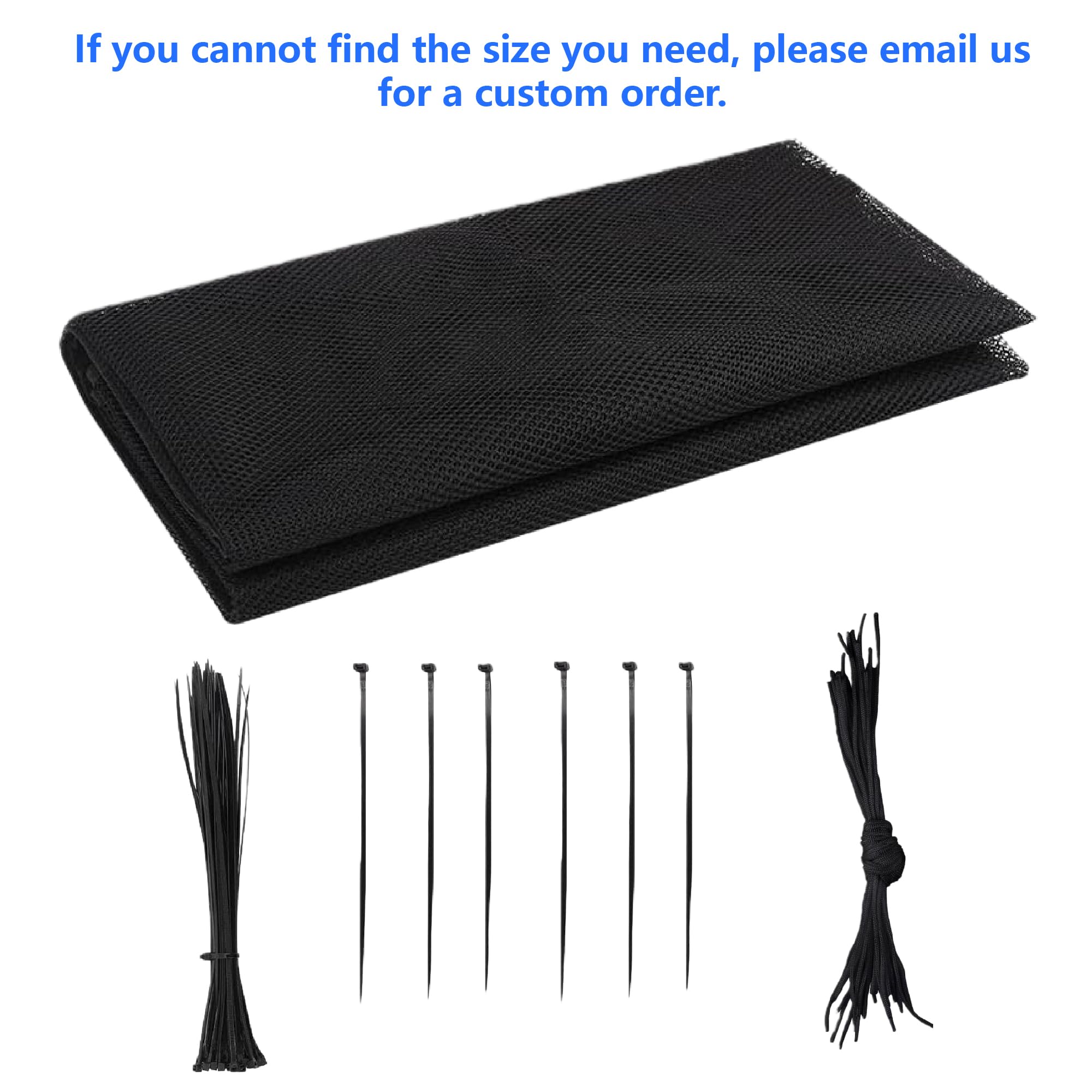 Rete Protezione 101 x 220 cm Viene Fornito con Clip e Cordino in Nylon Rete di Protezione di Sicurezza Leggero Ma Resistente per Scale, Terrazze Ri, Nero