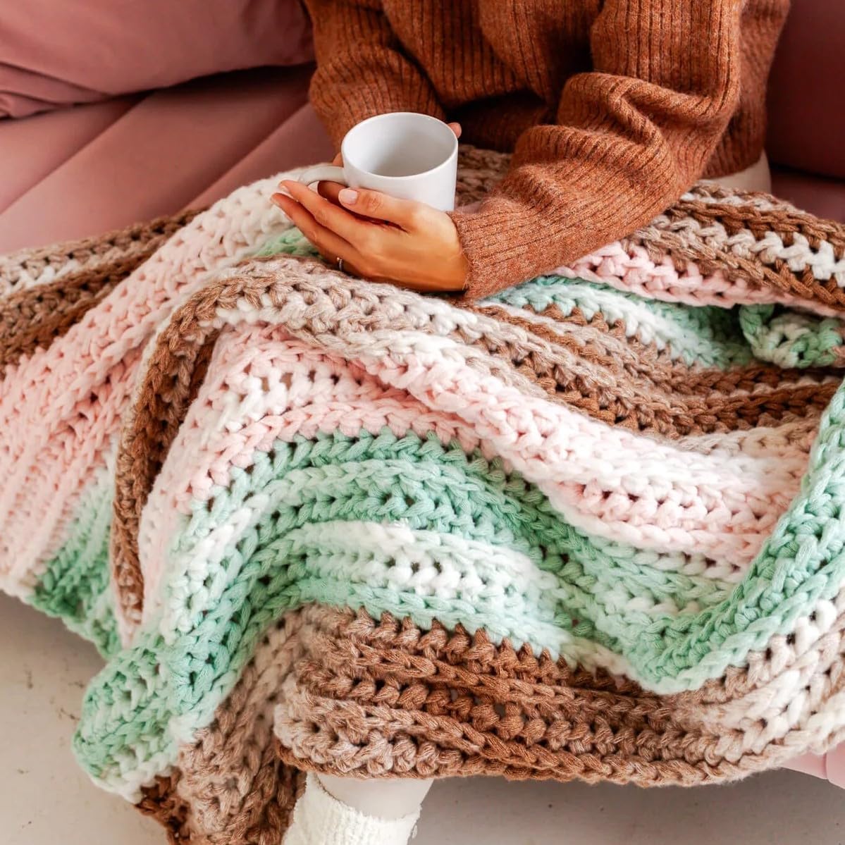 Lion Brand Cover Story Chainette Yarn-Blush