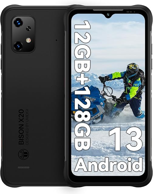 UMIDIGI Bison X20 Phone, 12+128GB/TF 1TB, 6.53" Screen, Outdoor Mobile Phone,Rugged Smartphone, Waterproof Unlocked Phones, NFC Face ID AGPS, 4G Dual SIM Cellphone