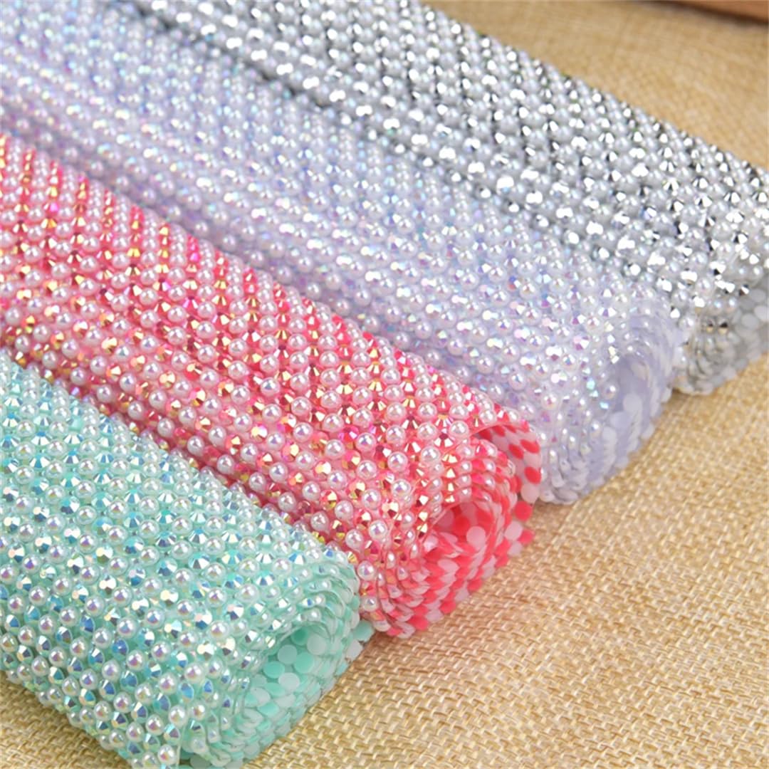 24X40cm Ferro Su Strass E Perle Mesh Autoadesivo Trim Applique Cristallo Strass Sticker Per Matrimonio Fai Da Te E Abbigliamento Decorazione