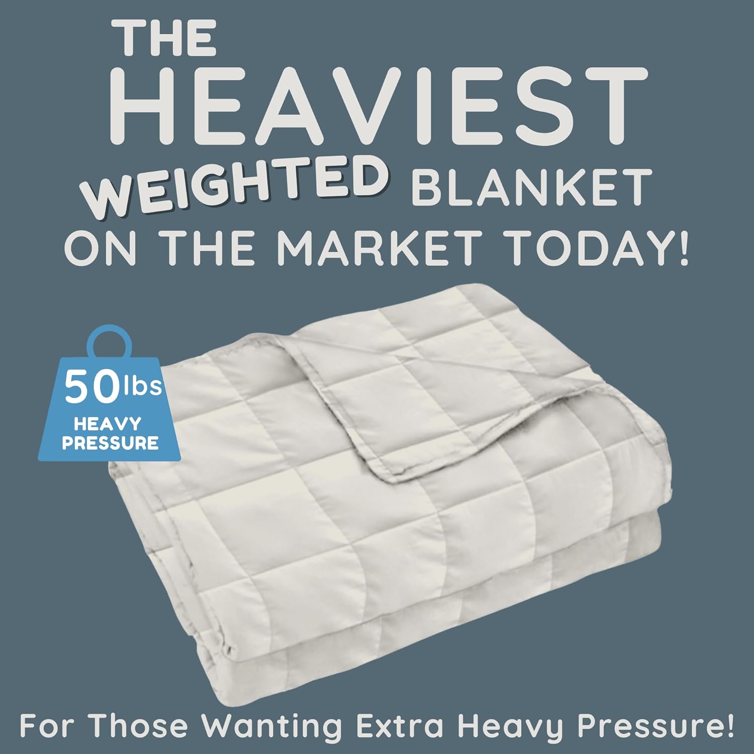 homesmart 50lbs weighted blanket queen size – heavy pressure, ultra soft hypoallergenic fabric – the heaviest weighted blanket, 88x88, misty grey misty grey queen | 50lbs