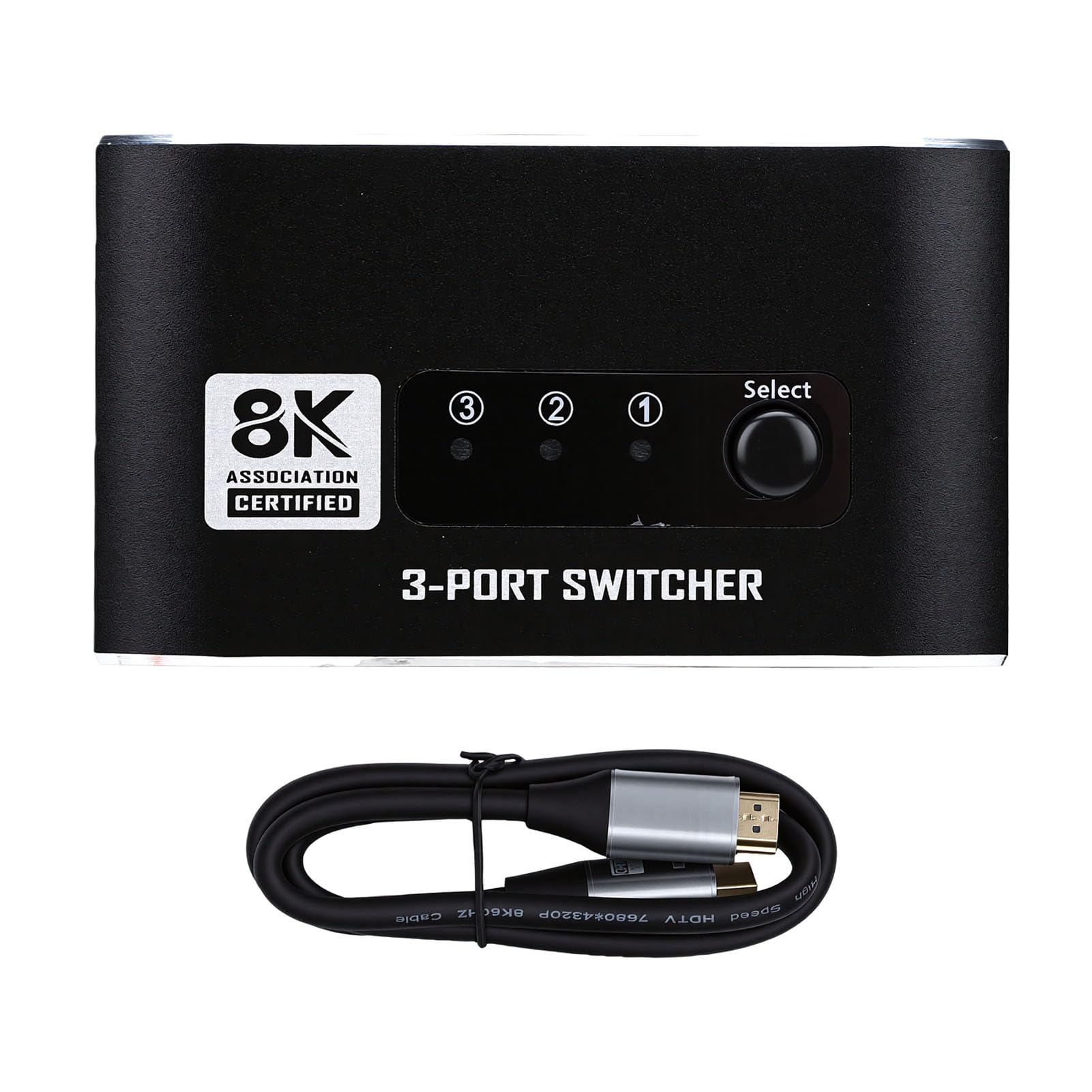 Fockety HDMI 2.1, 4K 120Hz 8K 60Hz Selettore Immagine Video 3 in 1 Uscita, Interfaccia Multimediale Switcher HDMI Splitter Hub per Console di Gioco TV
