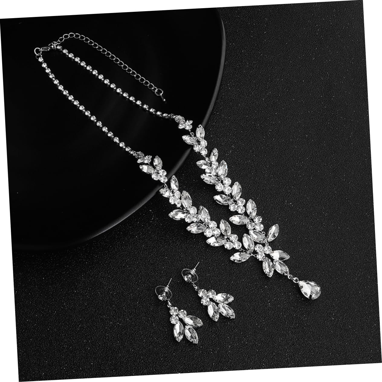 Healeved Collar y Pendientes de Joyería para Novias Conjunto de Accesorios para Novia