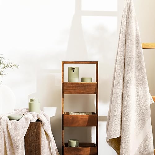 Miniatura 7 de Oakias Juego de toallas de sal marina de 8 piezas, 21.16 ozm, 2 toallas de baño, 2 toallas de mano y 4 toallas faciales, juego de toallas de baño