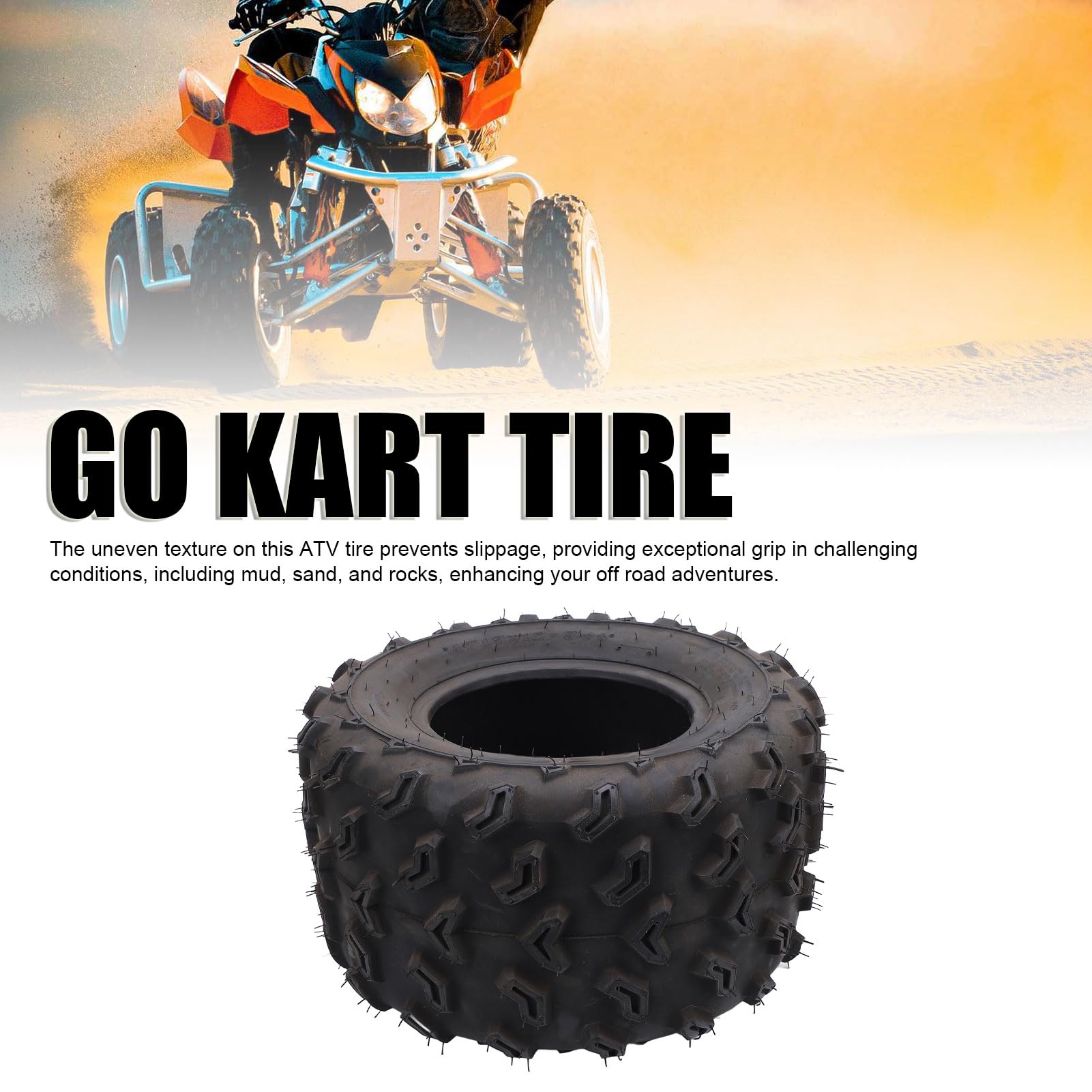 Opona ATV, 19x10-9 19x10x9 Antypoślizgowa Gumowa Opona Terenowa UTV, Zwiększona przyczepność, Opona Gokartowa Opona ATV do Quada ATV UTV Gokart Terenowy Wózek Golfowy z 9-calową
