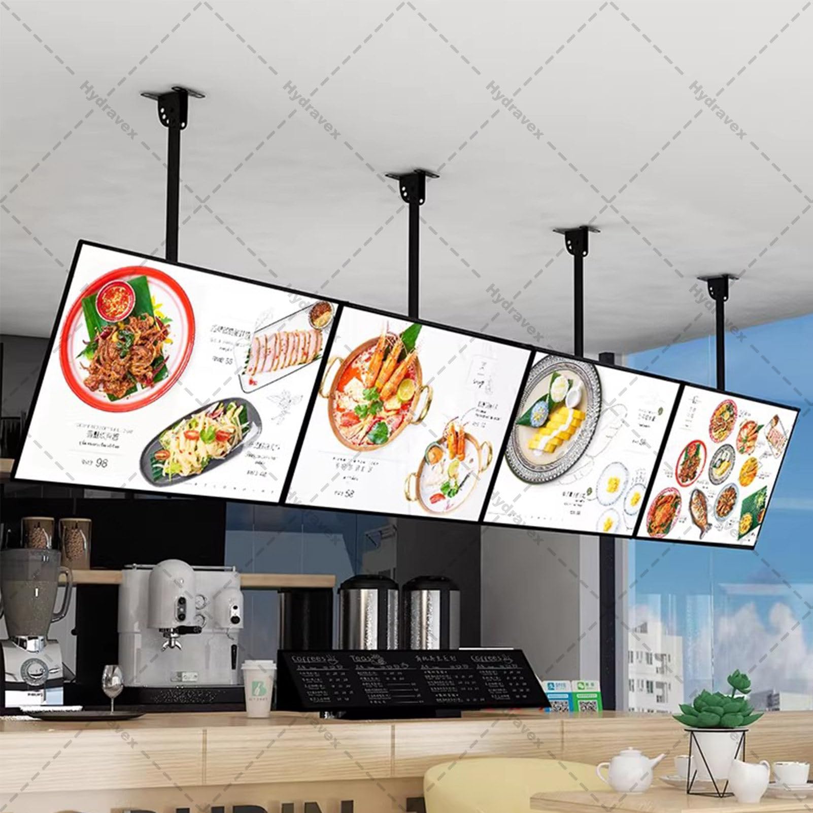 Caja de luz LED para menús para restaurantes, tablero de menús 3D retroiluminado, letrero montado en la pared para cafetería, cafetería, pantalla iluminada
