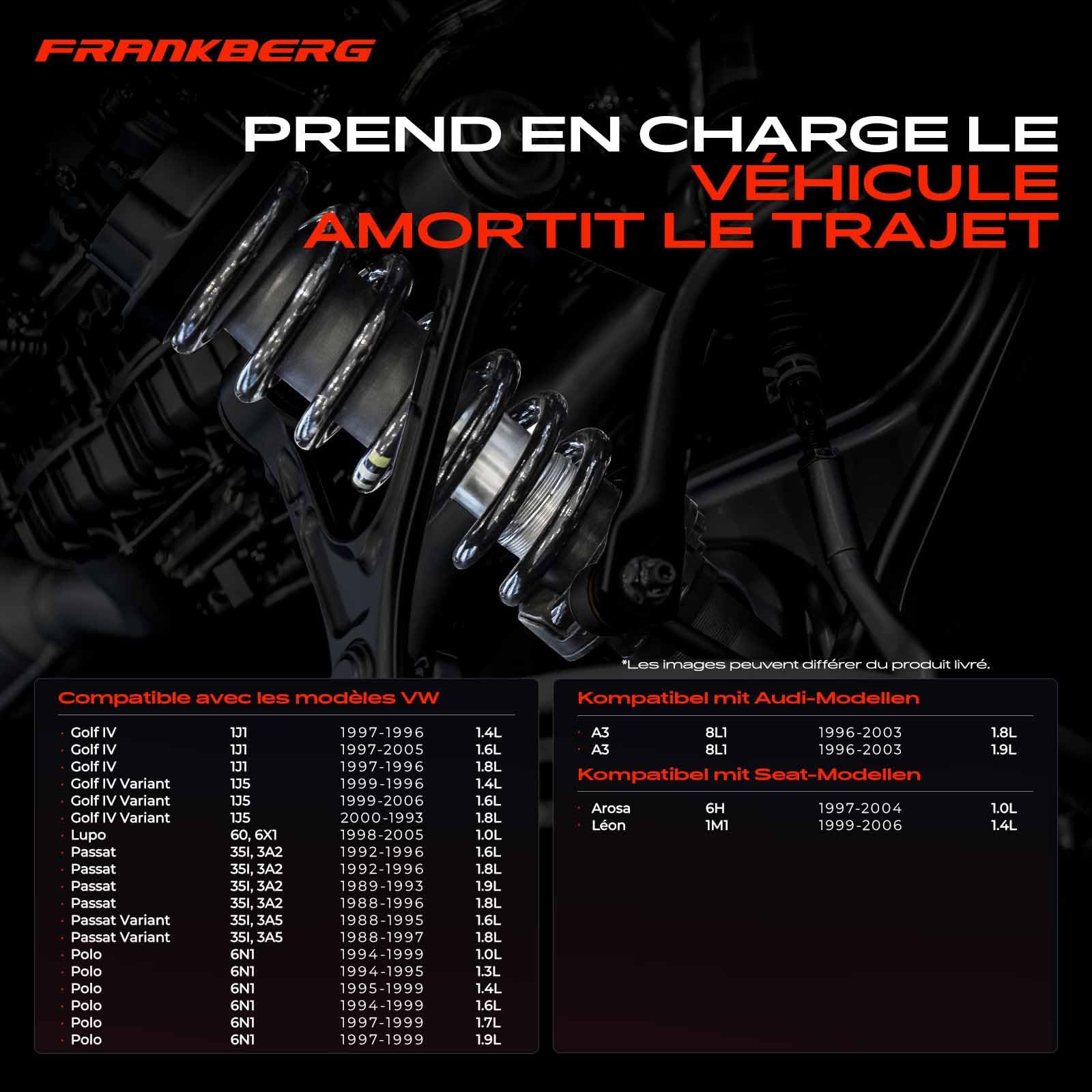 Frankberg 2x Ressorts de suspension avant 1J0411105AA