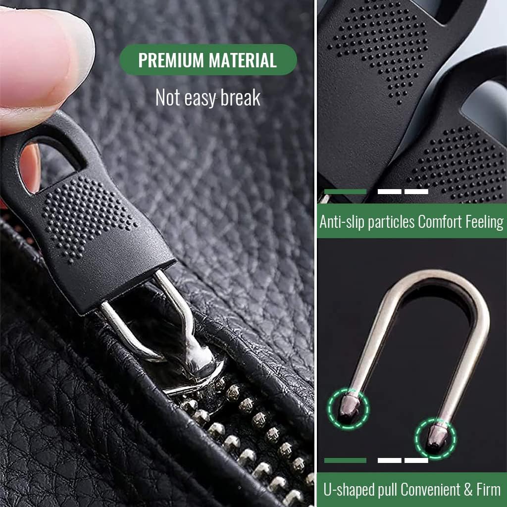 ZUBAT 20pcs Zipper Pulls Replacement Kit, Universal Zipper Puller, Detachable Zipper Pull Tab for Bags, Purses, Luggage, Backpacks, Jackets, Boots, Tents - 3 Styles, 4 Sizes 4