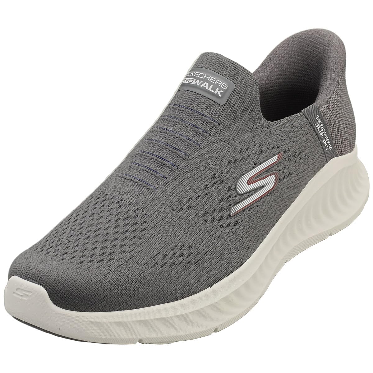 Skechers Men's Go Walk Now Sauntered Slip-in Trainers, Charcoal Textile/Synthetic, 10.5 UK