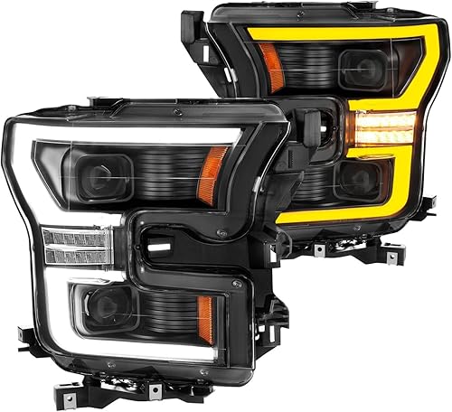 ANZO USA Ford F-150 15-17 Proyector Full LED Switchback Faros delanteros Negro Ámbar