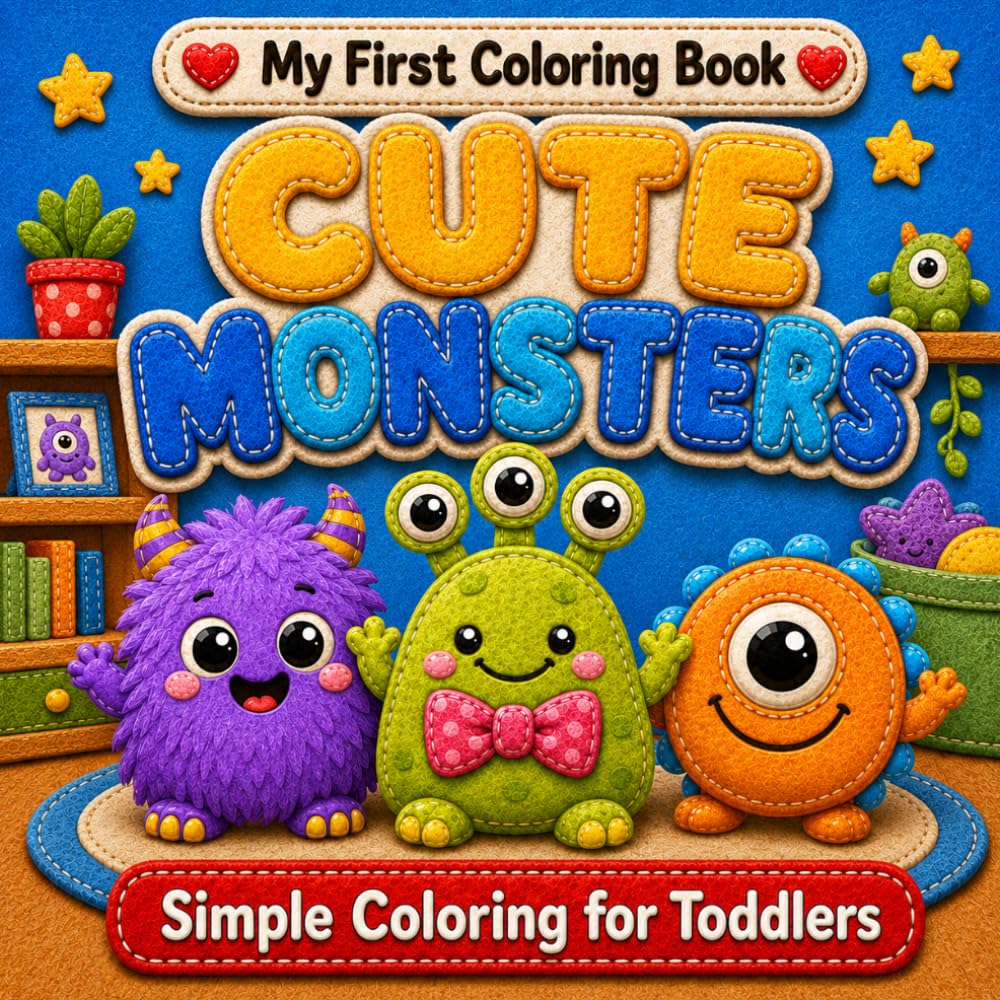 My First Coloring Book: Cute Monsters: Simple and Fun Coloring for Toddlers