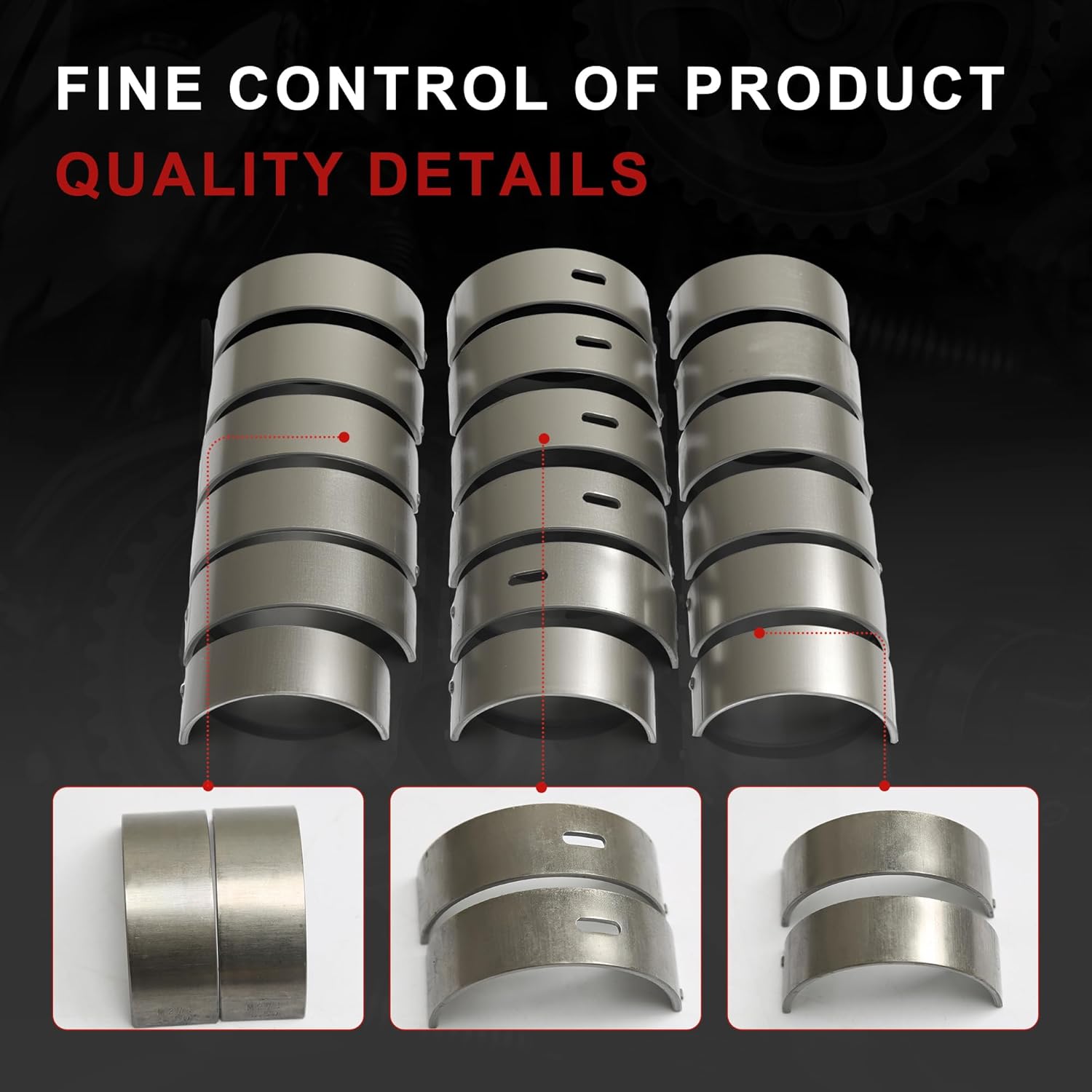 2710380110 2710330601 Engine Connecting Rod & Crankshaft Bearings Set Oversized +0.5MM Replacement for Benz C180 C200 CGI E260 CGI SLK250