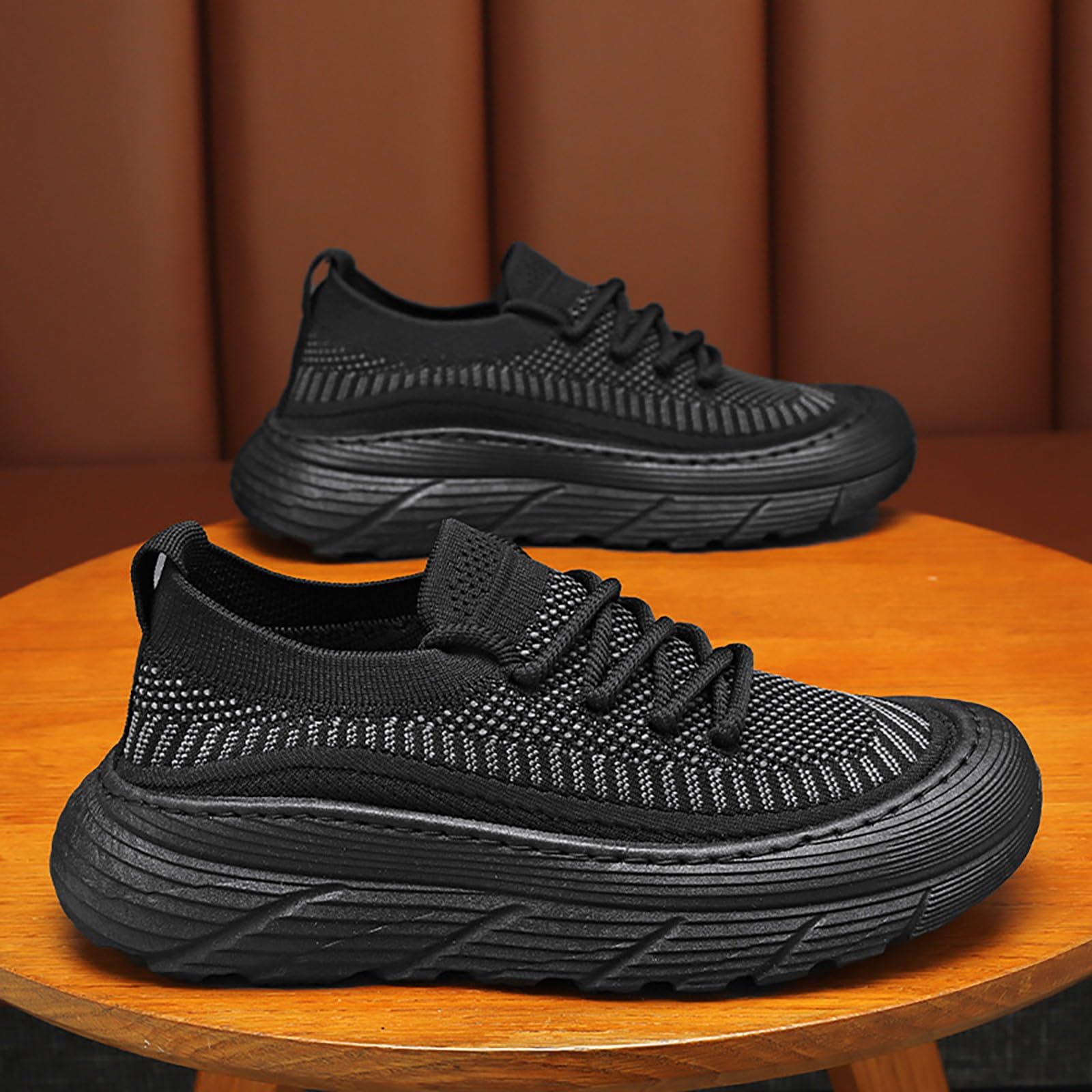 Walking Schuhe Herren Freizeitschuhe Herren Weich Leicht Walkingschuhe Atmungsaktiv Turnschuhe Einfarbige Joggingschuhe Weichen Sohle Sneaker Plateau Laufschuhe