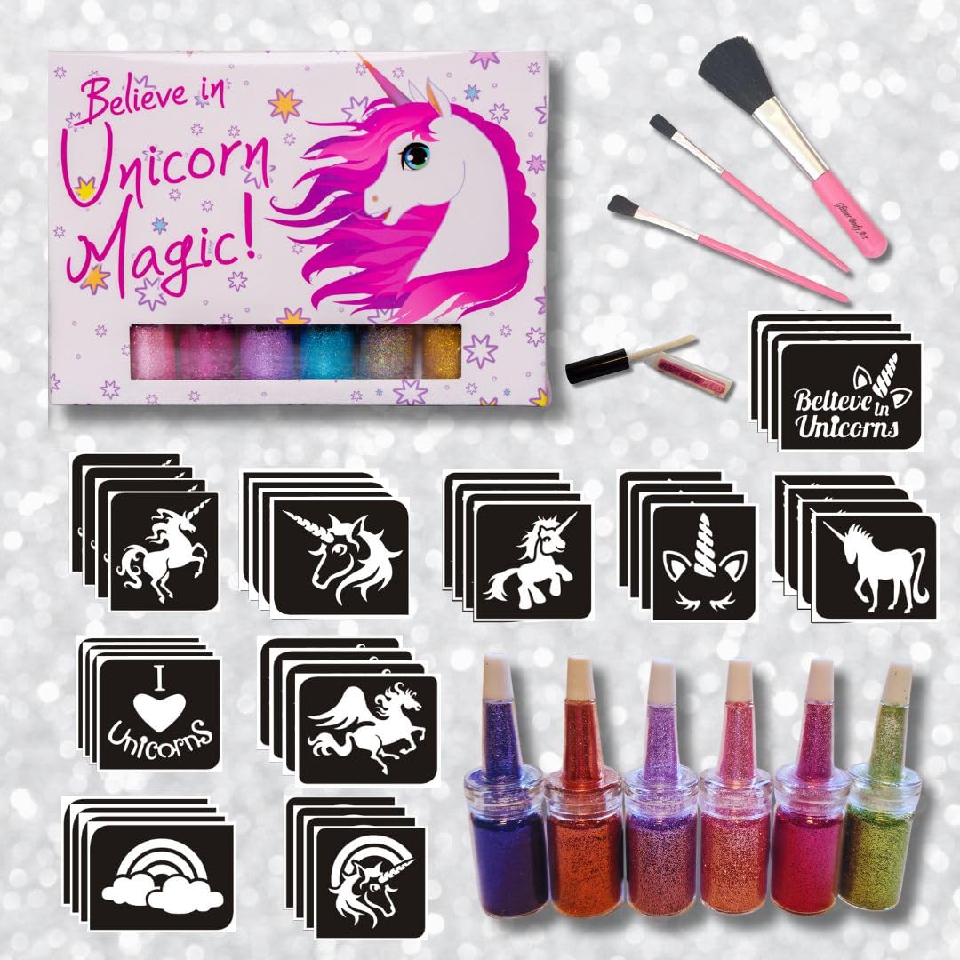 Unicorn Glitter Tattoo Kit for kids sparkly and fun