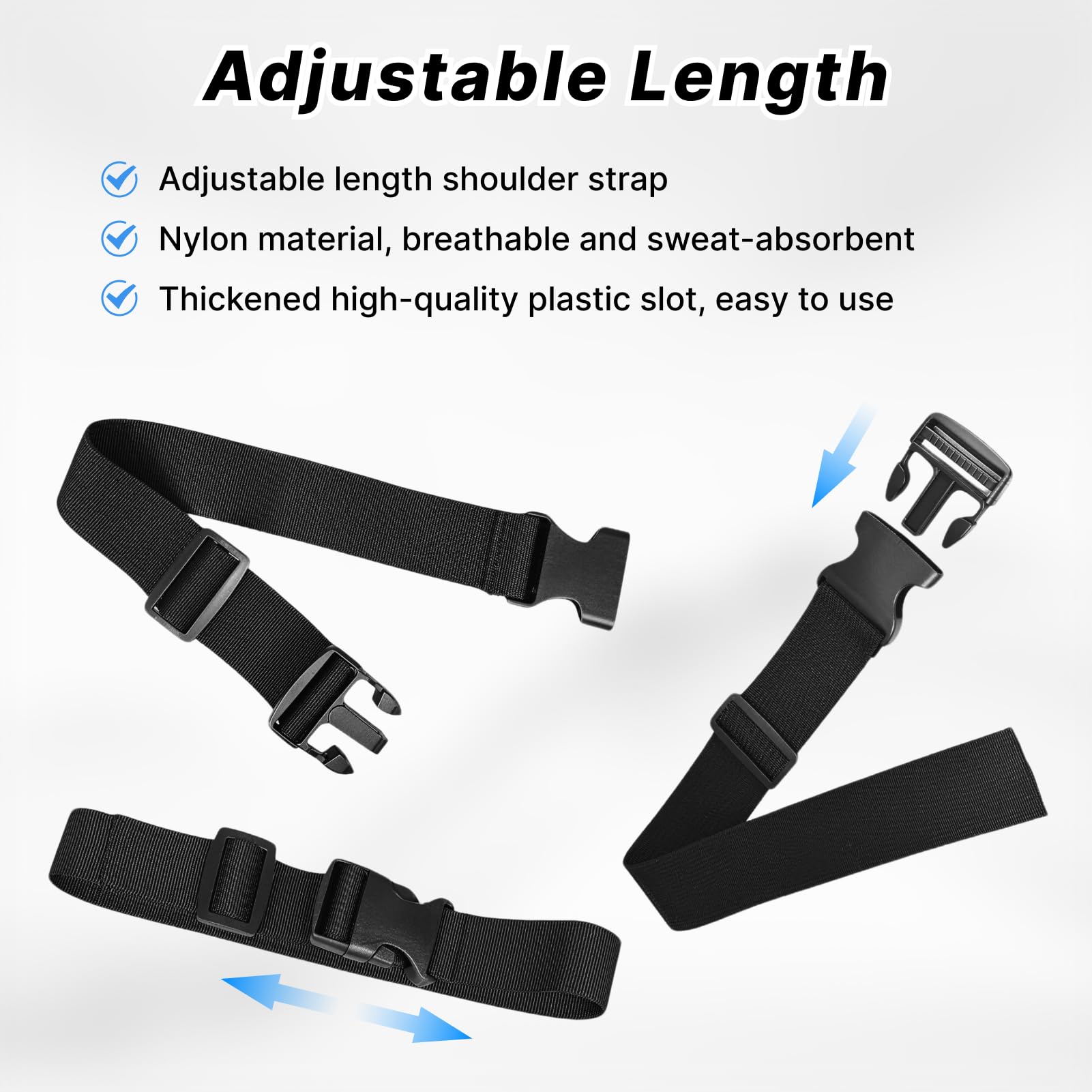 4 Stück Verstellbarer Brustgurt Rucksack, Brustgurte mit Schnappschnallen, Allzweck Gurtband, Rucksack Zubehör, Ideal für Wandern, Reisen, Klettern, Camping, Robust (2,5 cm x 100 cm, Schwarz)