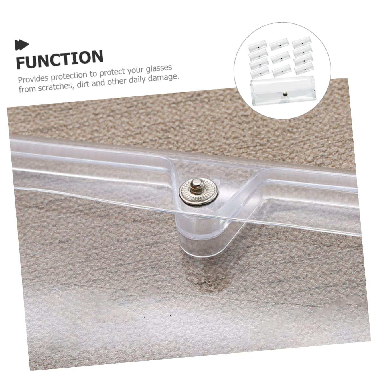 Brillenetui Transparente Sonnenbrillentasche Aufbewahrungsboxen Für Brillen Sunglass Case Brillen Aufbewahrungsbox Brillen Etuis Klare Lesebrille Etui Für Brillen Pvc 12st