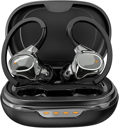 Auriculares inalámbricos Bluetooth para canal de oídos pequeños, auriculares para correr con micrófono, IPX7 impermeable, aislamiento de ruido,