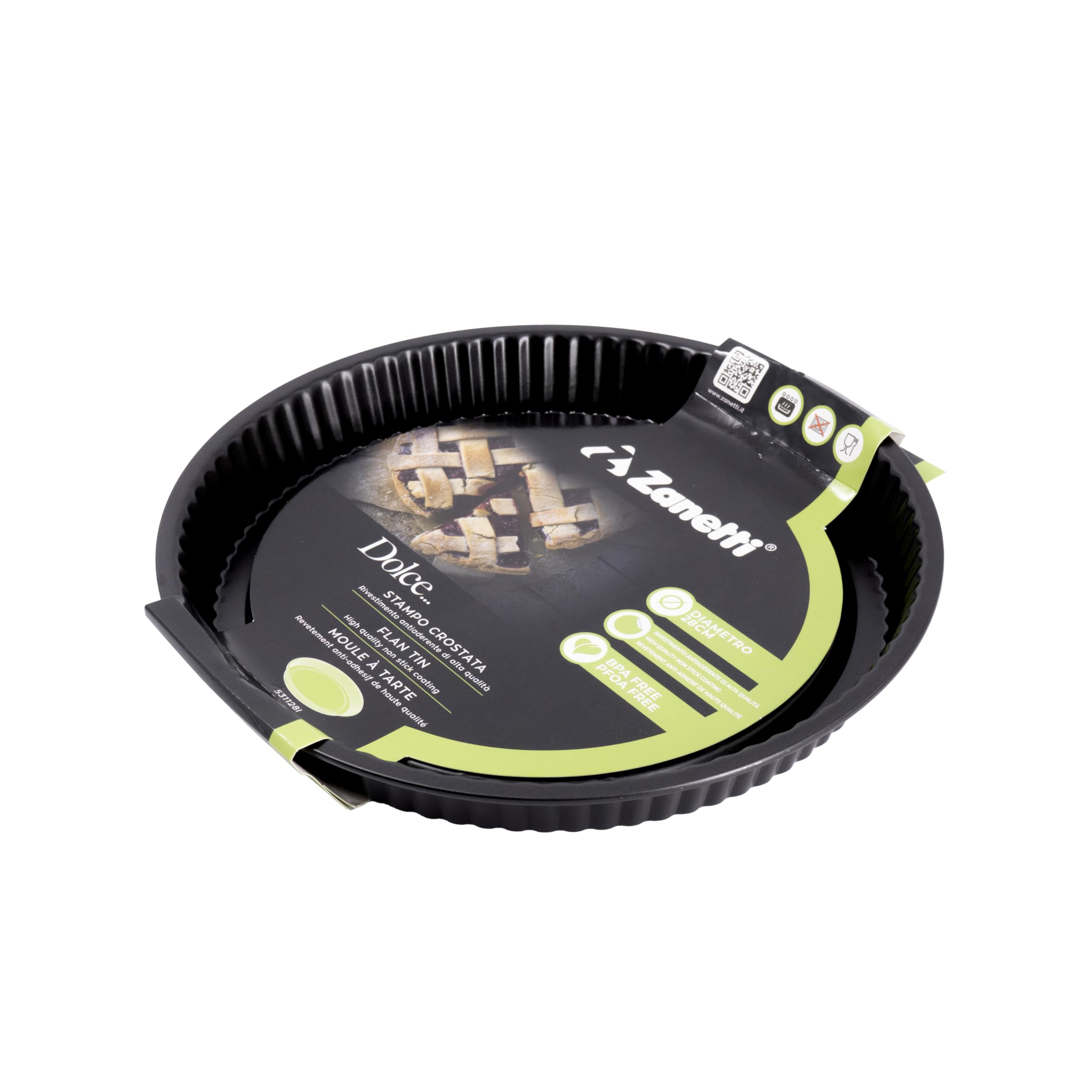 Mauviel 7107.28 - Stampo piatto per torta, colore Nero, 28 cm