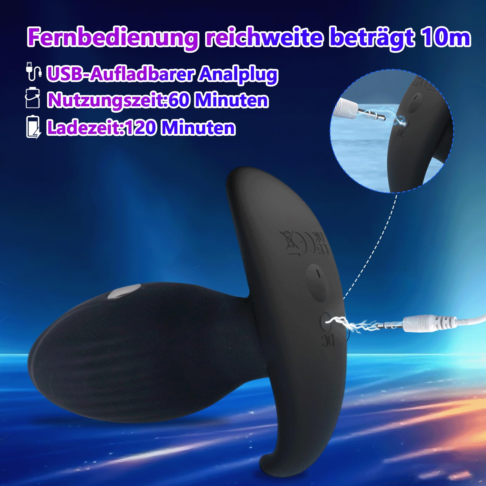 Vibratore Anale Elettrostimolatore Plug Anale Plug Anale-dilatatore Uomo Electro Sex Dildo Anal per Massaggio per il Massaggio della Prostata Vibratore con Stimolazione Elettrica con Telecomando