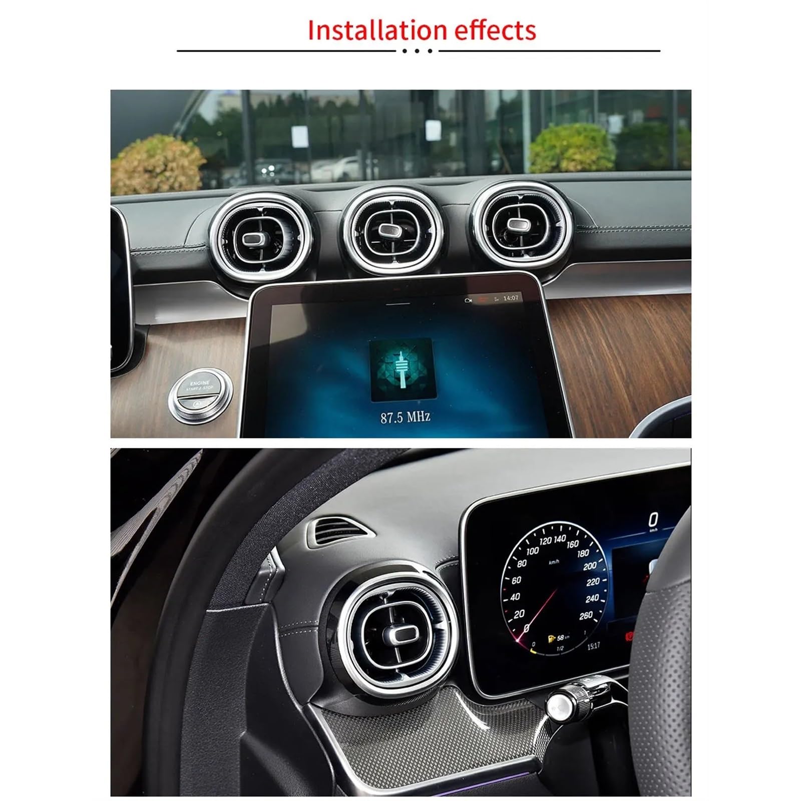 Amazon.co.jp: 車フロント中央左右リアエアコンACベントアウトレット 