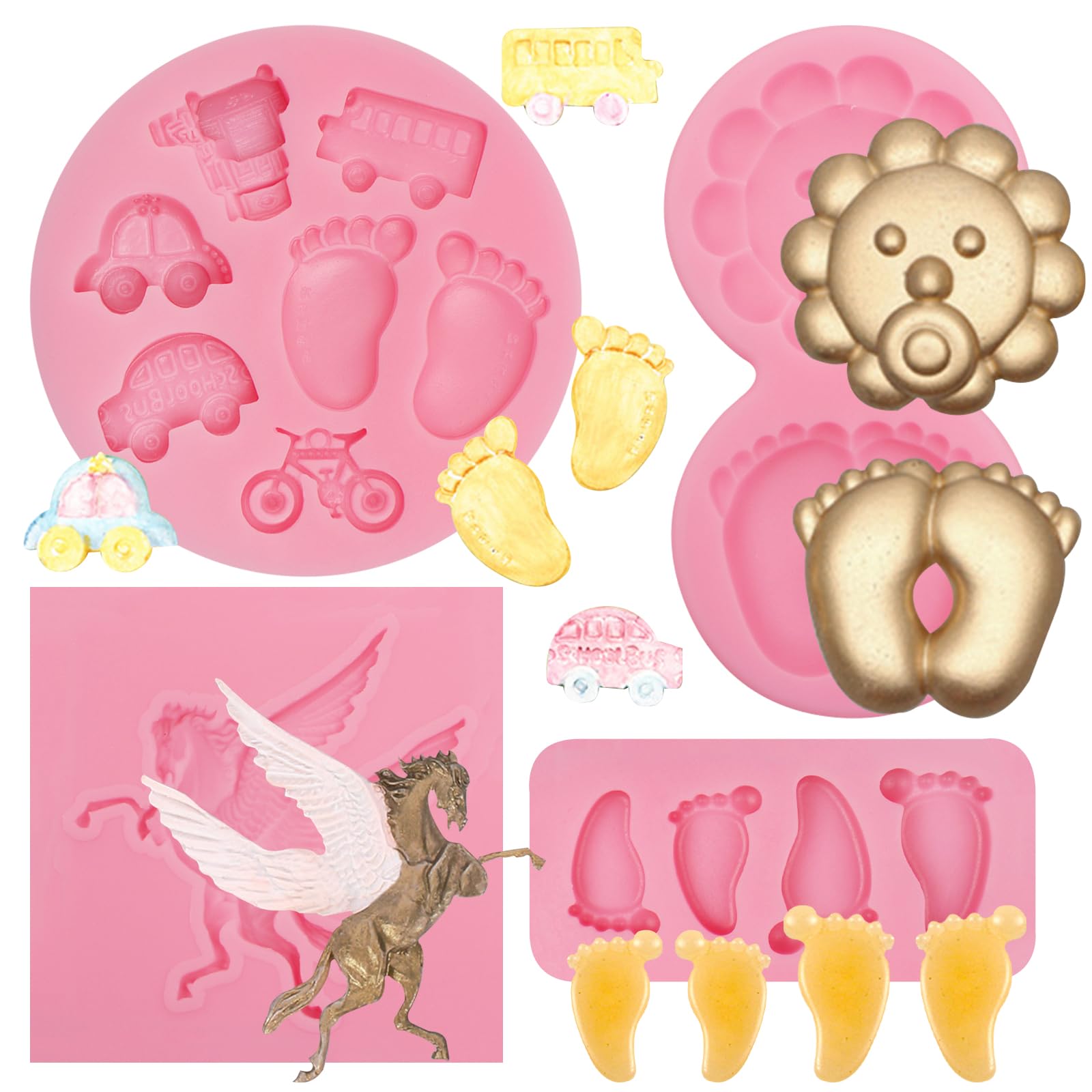 Niedliche Baby-Silikon-Fondant-Kuchenform, Babyparty-Formen, Babyfüße, Schokolade, Küchen-Backformen für Babygeburtstagsparty, Kuchendekoration, Cupcakes, Zucker, Schokolade, Süßigkeiten