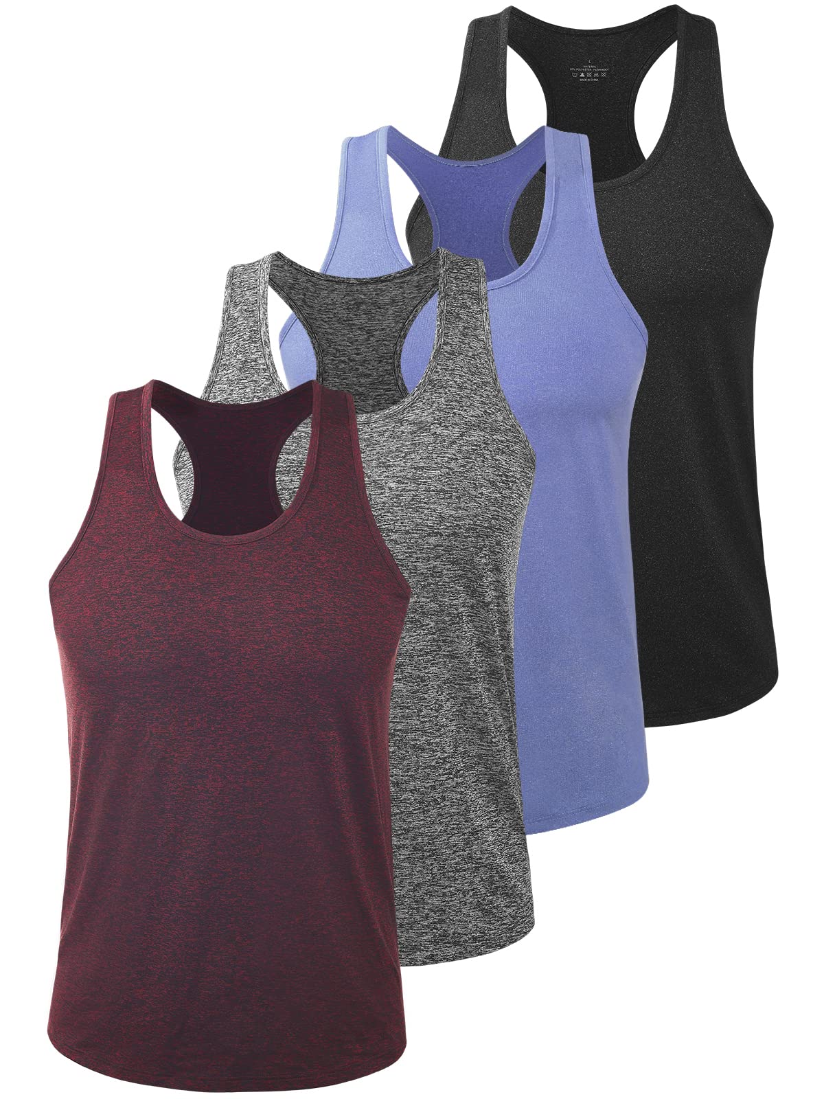 Vislivin Workout Tank Tops for Men Quick Dry Y-Back Tanks Bodybuilding Sleeveless Shirts-4 Packs