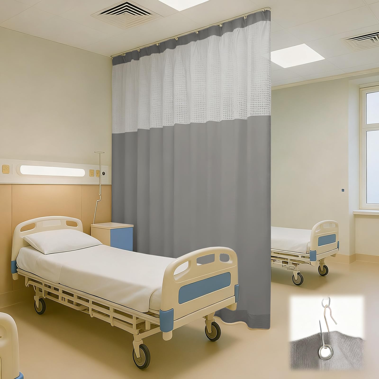 60"W X 96"L /5 X 8FT Hospital Curtains with Grommet Top