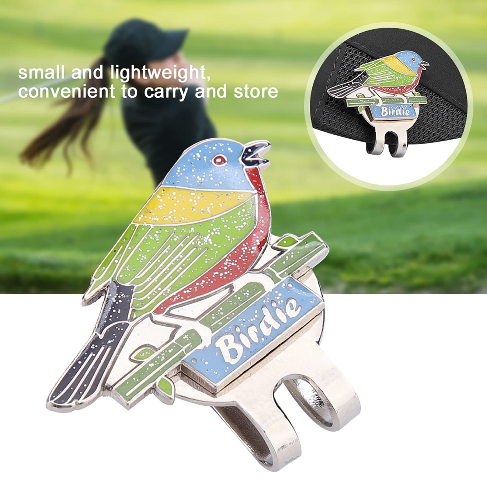 Clip de Sombrero de Golf Vbestlife, Marcador de Pelota de Golf de Acero Inoxidable con Iman para Mujeres y Niños (Bird)