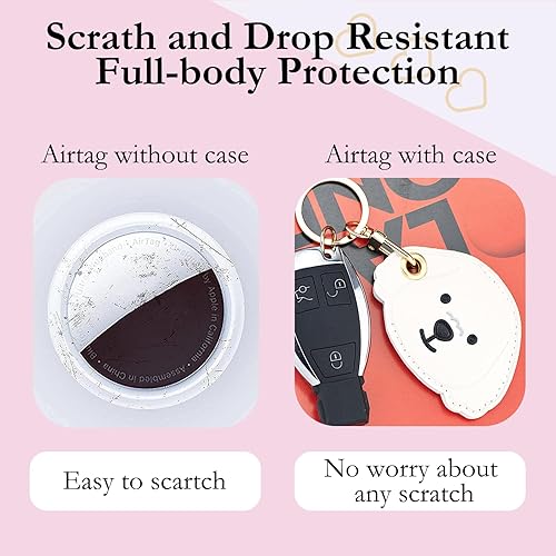 Miniatura 107 de Funda de cuero para llavero para Apple Airtag, funda protectora de AirTag con anillo para llavero, funda antiarañazos para llaves