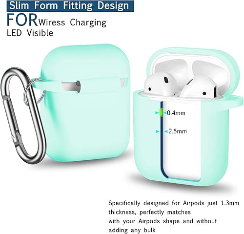Miniatura 7 de Funda para AirPods con llavero, protección completa, de silicona, accesorios para AirPods, funda para chicas con estuche de carga inalámbrico para