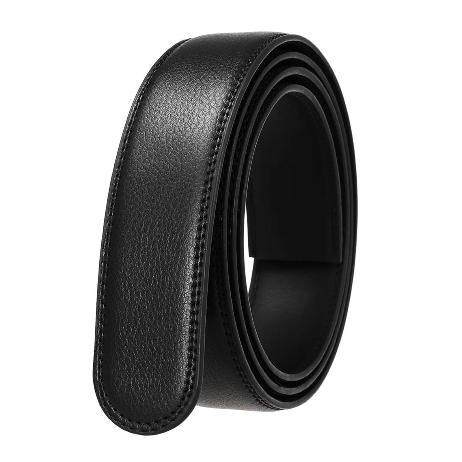 Tokicoo Genuine Leather Belt Strap Without Buckle, for Men and Women, Replacement Strap for Automatic Buckles,Black,3.5x120cm