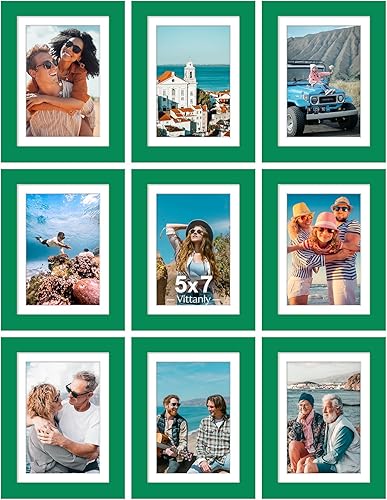 Vista 157 de Vittanly - Juego de 9 portarretratos, plexiglás resistente a rupturas, exhibe fotos de 12 x 12 pulgadas o, con paspartú, de 8 x 8 pulgadas, marcos