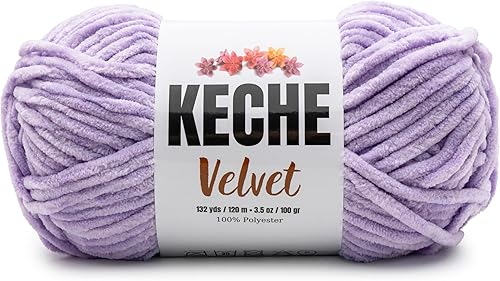 Miniatura 75 de Keche Hilo de terciopelo para ganchillo, manta de felpilla suave, voluminosa, hilo amigurumi, 3.53 oz (132 yardas), color menta