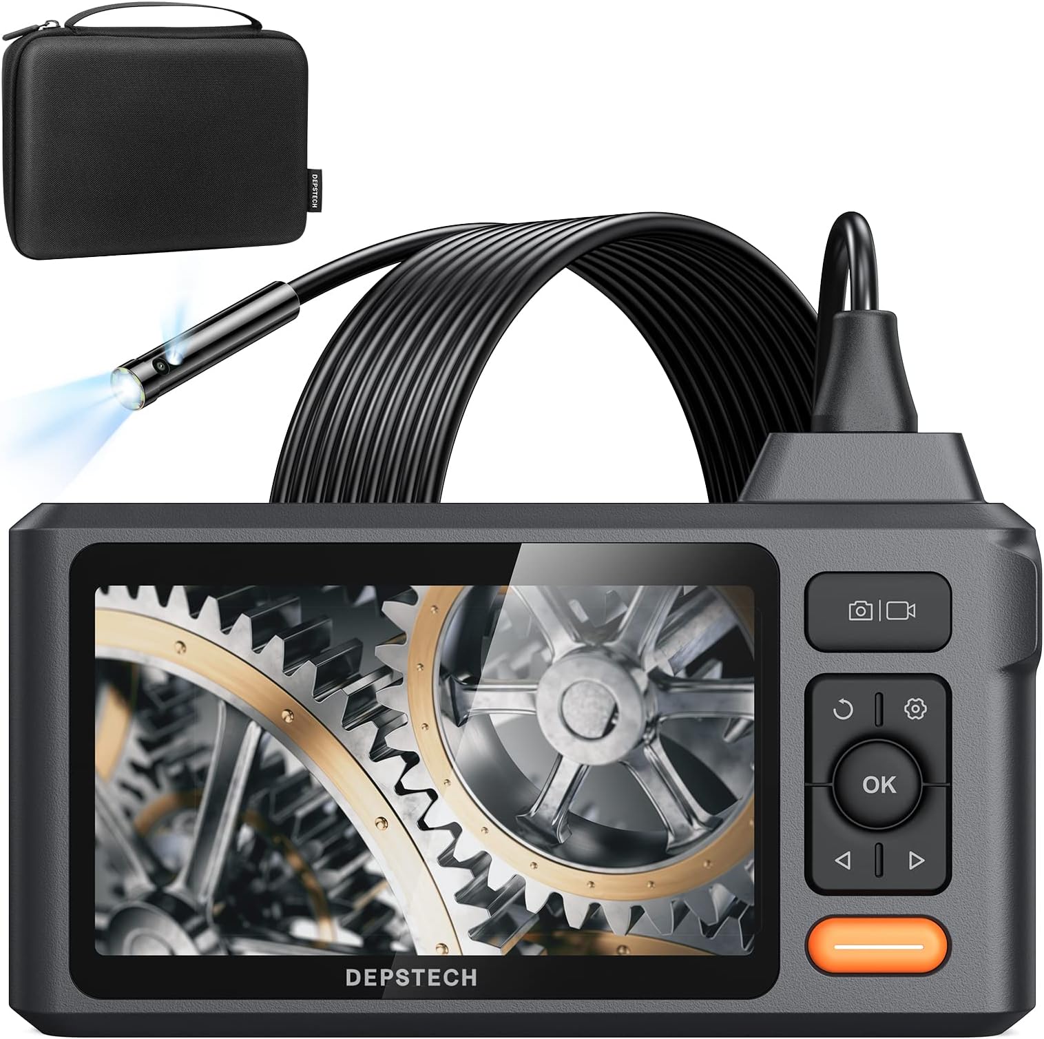 5"IPS Screen Borescope,1080P Dual Lens Endoscope with Split Screen,7.9mm Inspection Camera with EVA Case,16.5FT Detachable Cable,7 Lights, Handy Tool for Personal,Household and Industrial Use