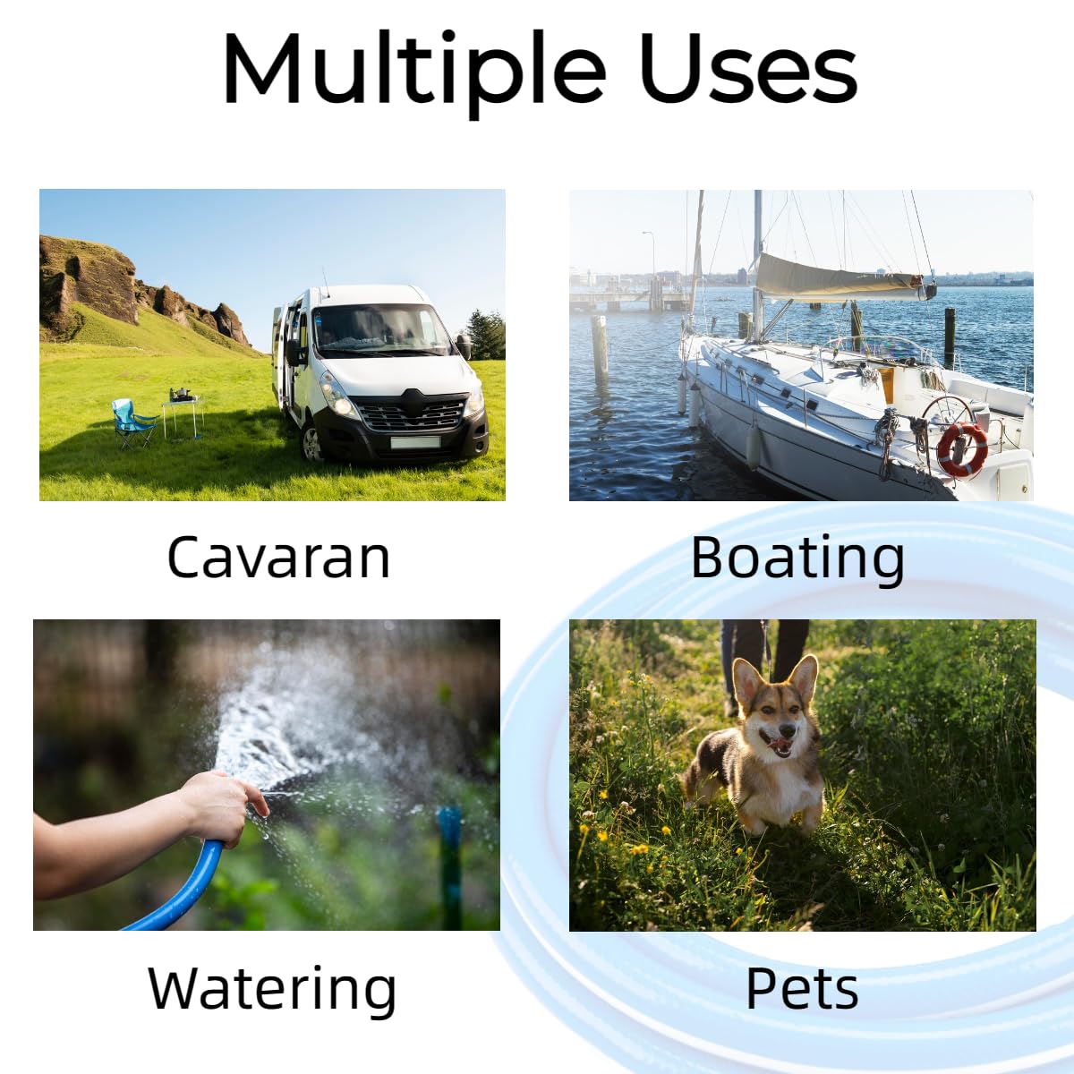 Manguera de grado alimenticio de 15 m, para agua potable, autocaravana, caravana