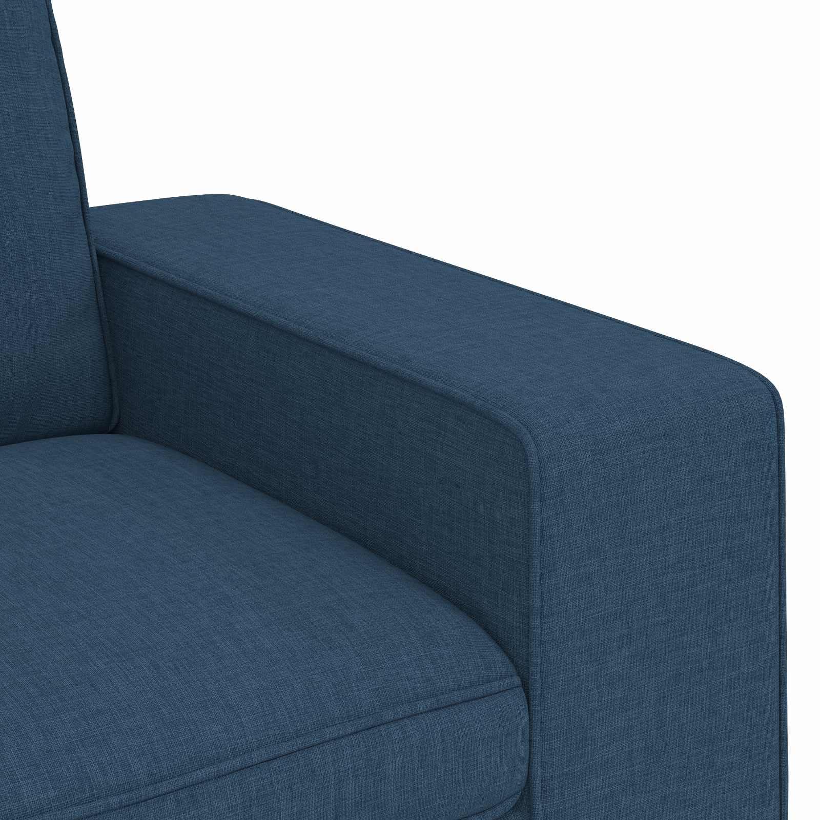 Set di 2 divani modulari in tessuto blu con gambe nere, per soggiorno e camera degli ospiti, seduta comoda con imbottitura, struttura robusta, espandibile in modo flessibile, design moderno