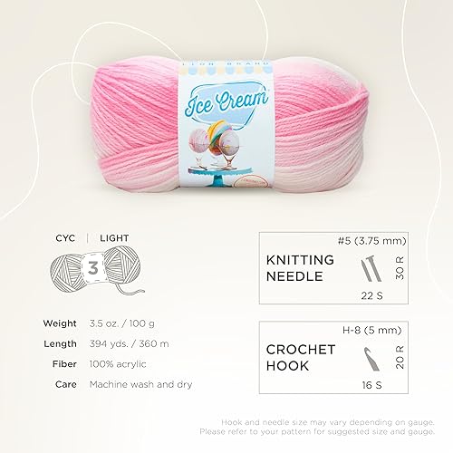 Miniatura 10 de Lion Brand Yarn Ice Cream - Ovillo de lana para bebé, color café multicolor (1 madeja)