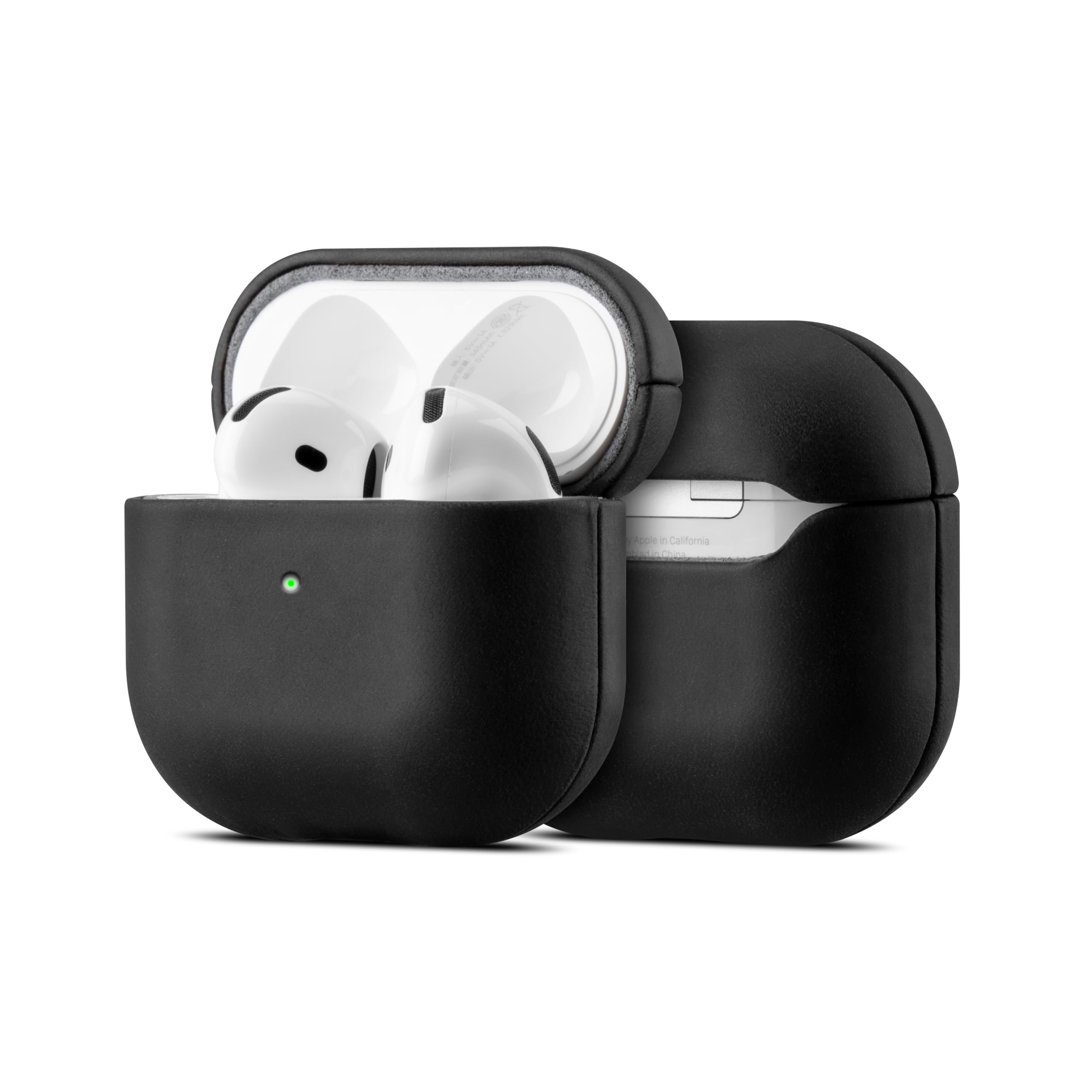 Maogoam Leather Case Compatible with AirPods 4, Genuine Vintage Crazy Horse Cowhide Leather Case for Apple Airpods 4th Generation(2024), Handcrafted,