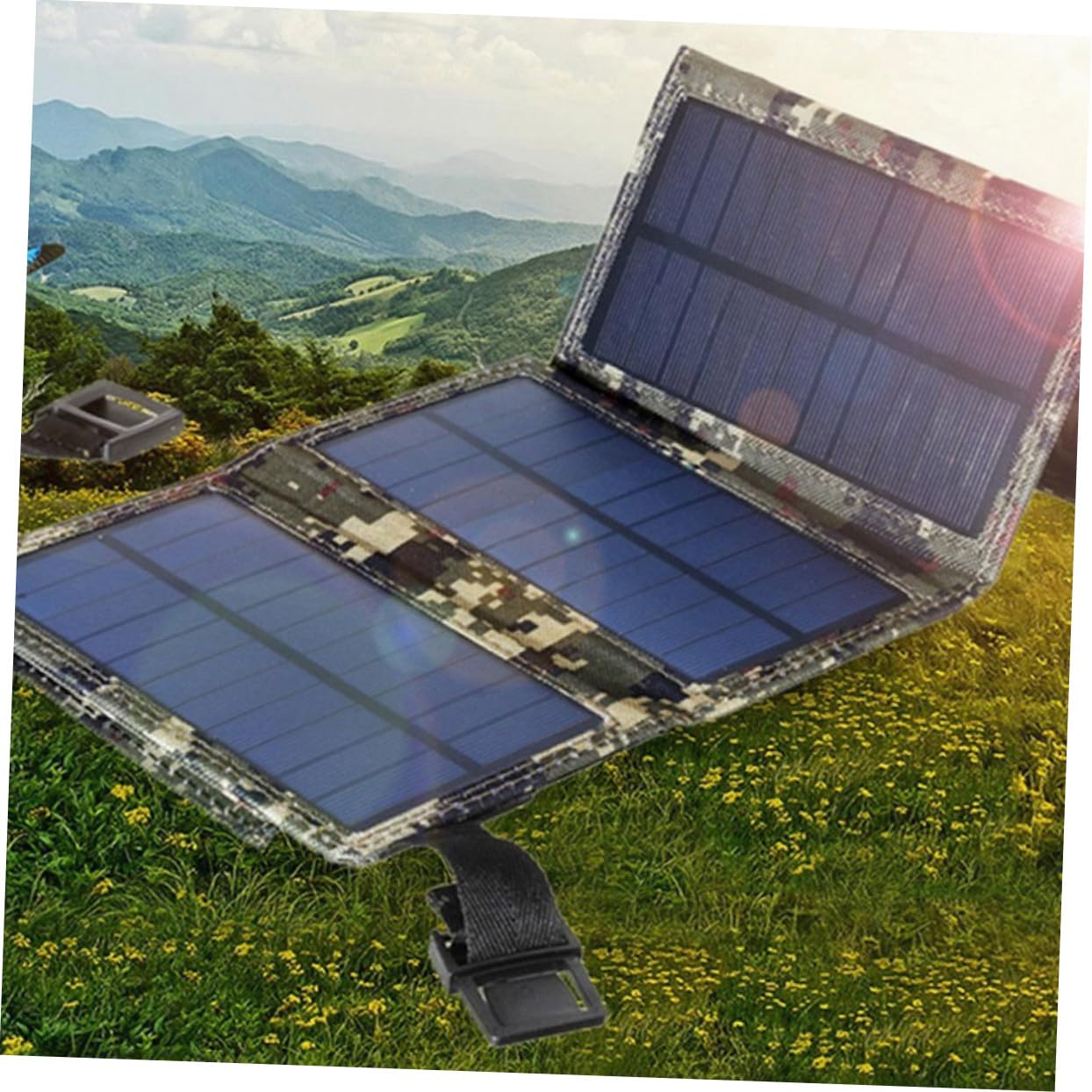 Alipis Cargador Solar Portátil Plegable Panel Solar de Células Pet Resistente al Agua de 10w Puerto USB para Móviles y Uso en Remolques