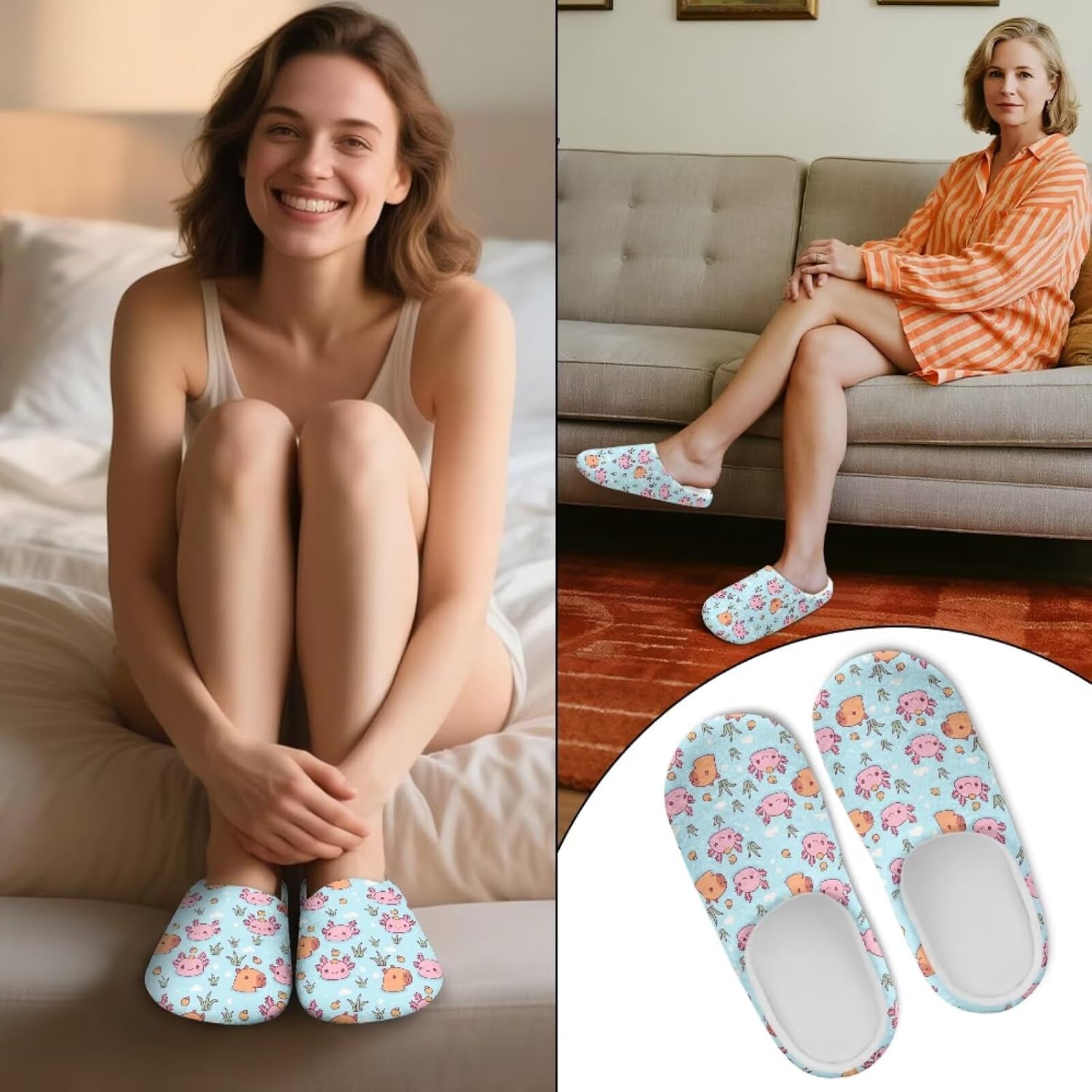 Spa Slippers for Guest Washable Closed Toe House Slippers Bedroom Shoes Womens Indoor Shoes for Home