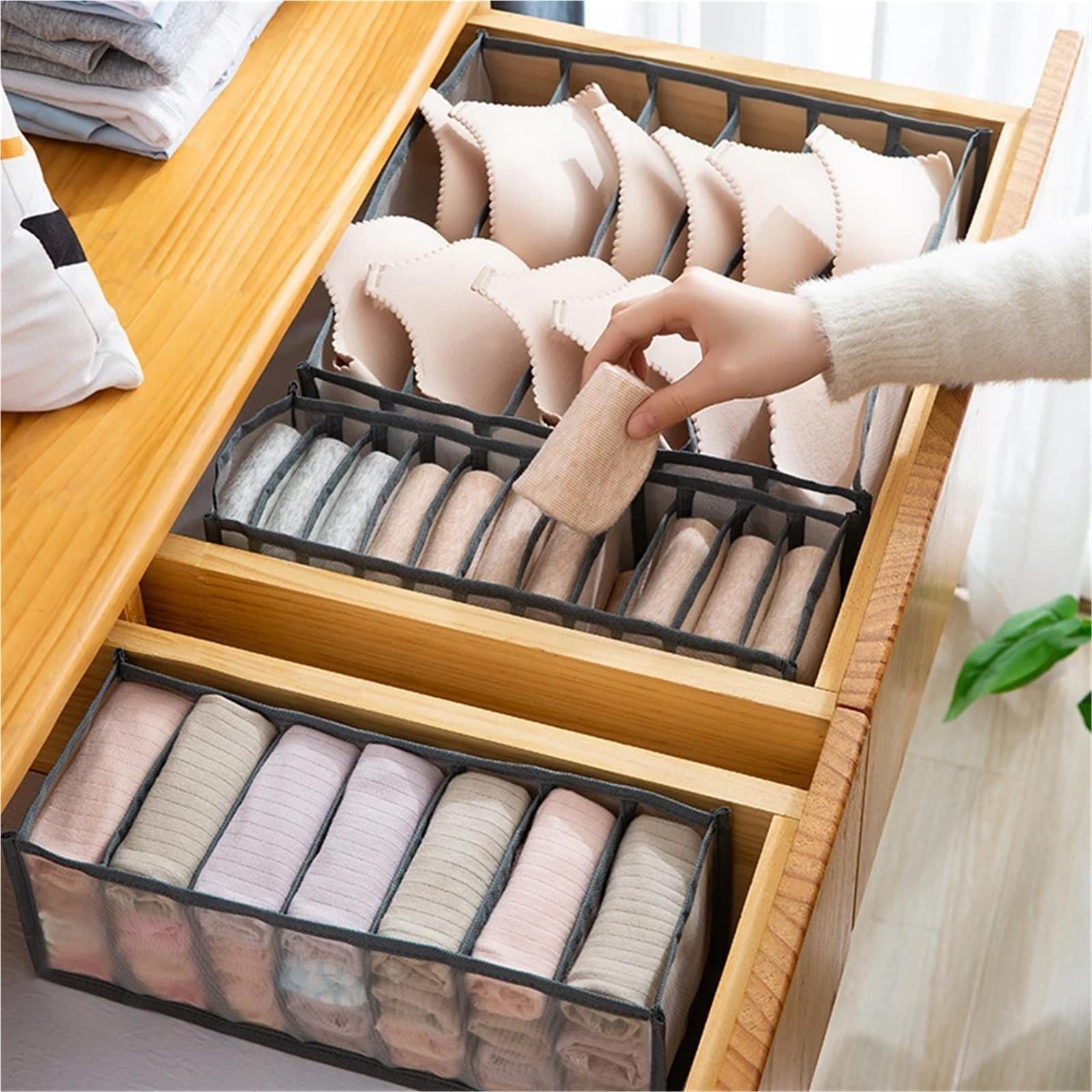 Organizzatore per cassetti della Biancheria Intima, Scatola Porta Calze, Reggiseno, Armadio per la casa, divisorio per armadi.