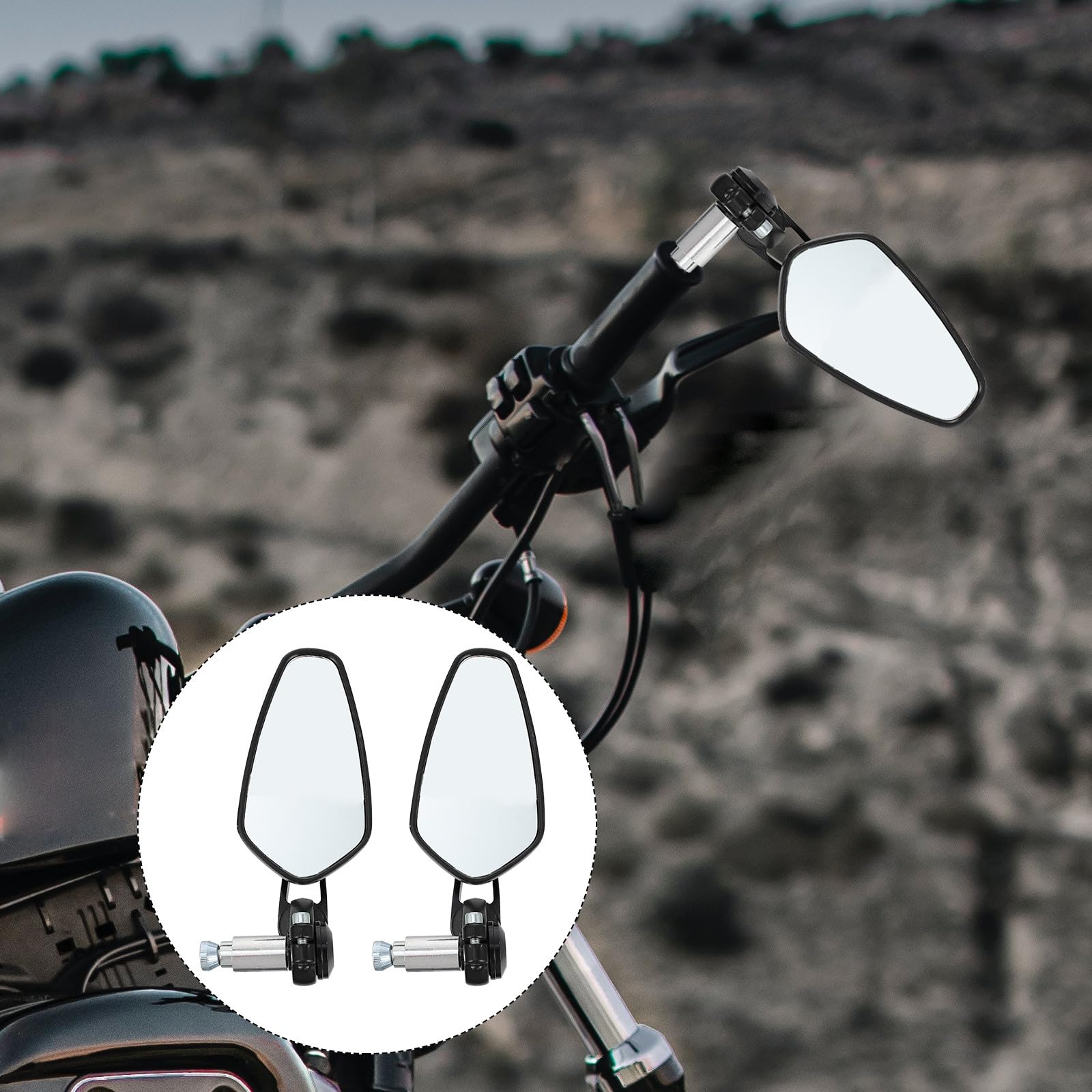 Specchietti Abs Lega di 22mm Alluminio Moto Retrovisori in Design Scooter e Motociclette