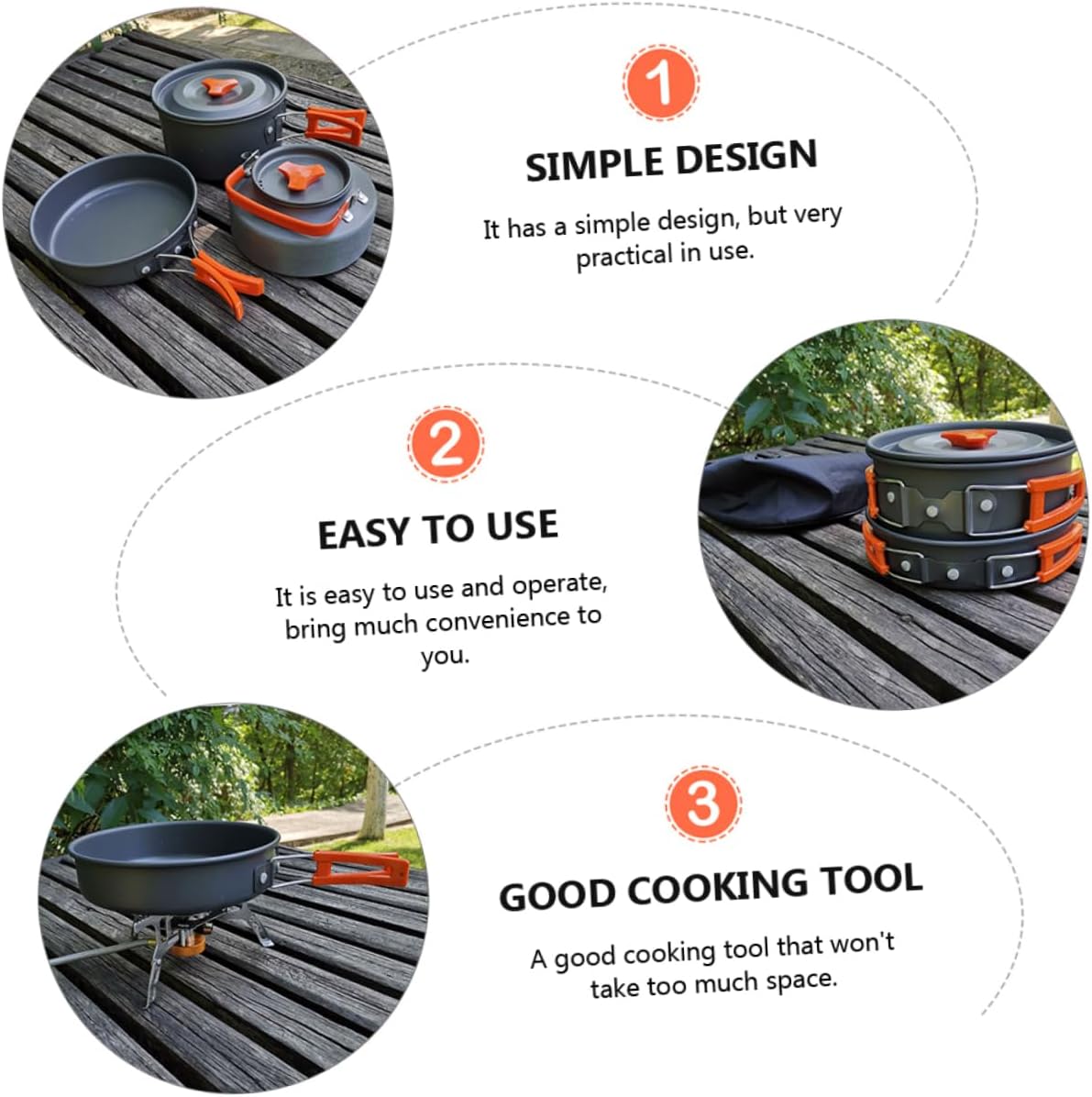 POPETPOP 1set Outdoor Cooking Set Aluminum Camping Cookware for People High Temperature Resistant Portable Cookers for Picnics Grilling and Hiking Activities