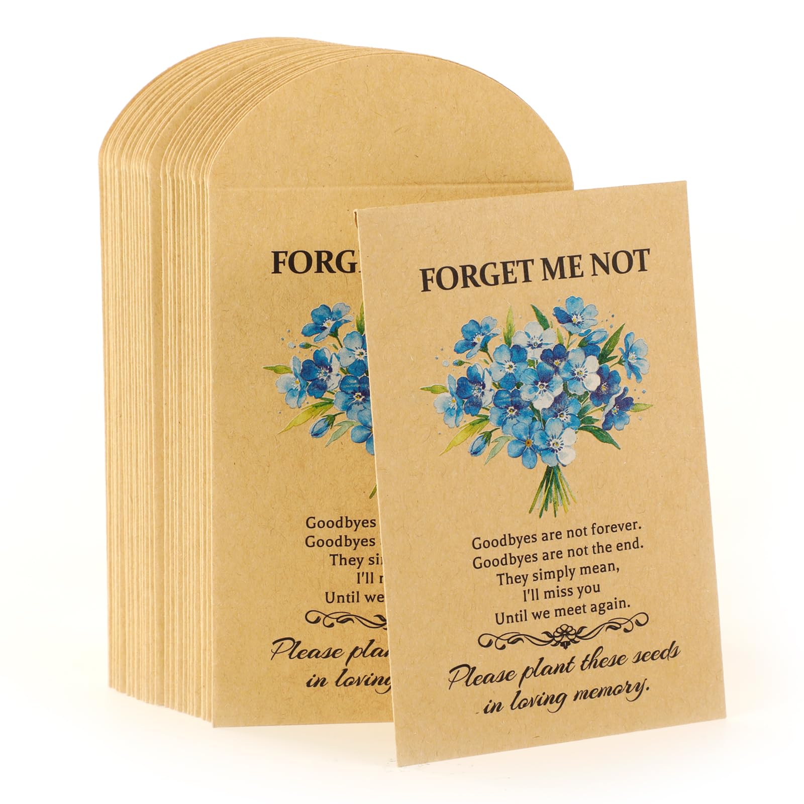 HOWAF 30 PCS Forget Me Not Seeds Packets -Not Included Seed, Forget Me Not Gifts Seed Envelopes for Funeral Favours for Guests, Memorial Gift, Remembrance Gifts