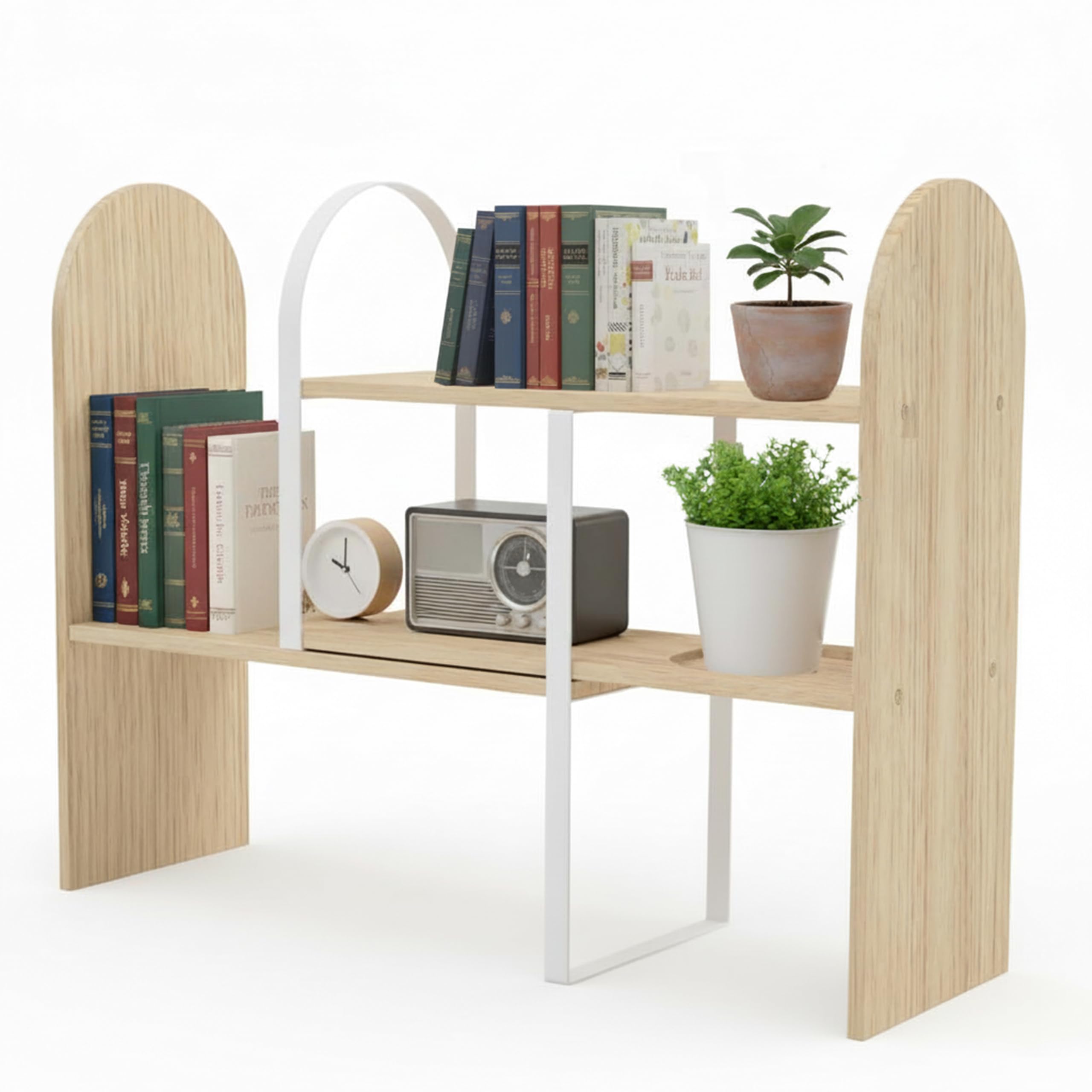 Amazon.com: Maplefield Desk Hutch Expandable Shelf Organizer