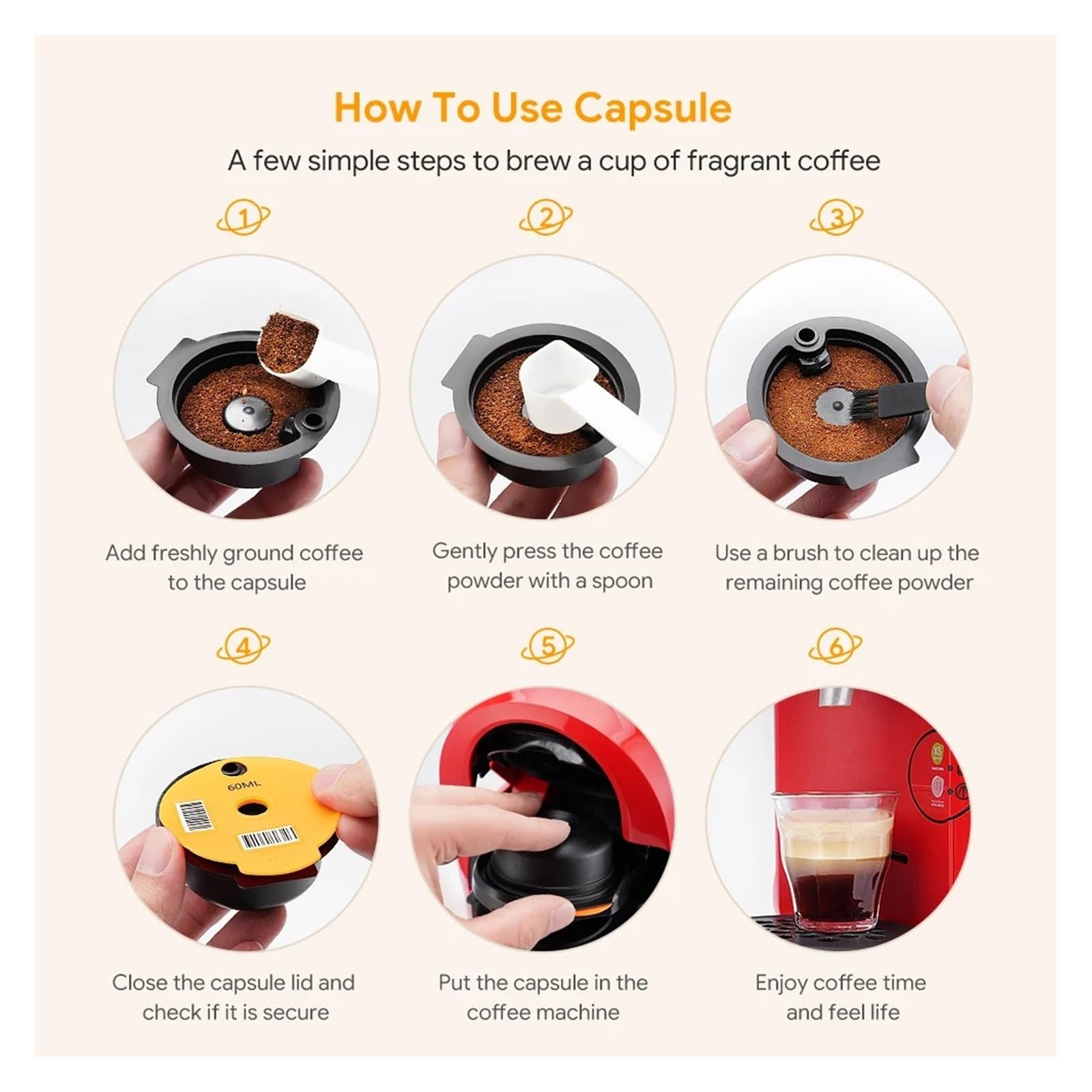 Cápsulas De Café Recargables De 60/180/200/220 Ml, Compatibles Con Bosch Y Tassimo. Adaptador For Cafetera Espresso Con Filtro De Cápsula Reutilizable.(4pcs 60ml 180ml 200ml 220ml)