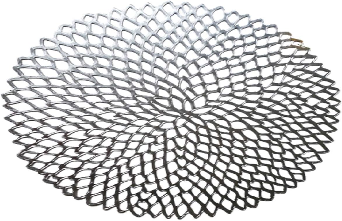 Silver Placemats Set of 4 - Modern Round Placemats for Dining Table - Ideal for Thanksgiving Christmas Fall Autumn Celebrations - Circle Place mats 15 Inches
